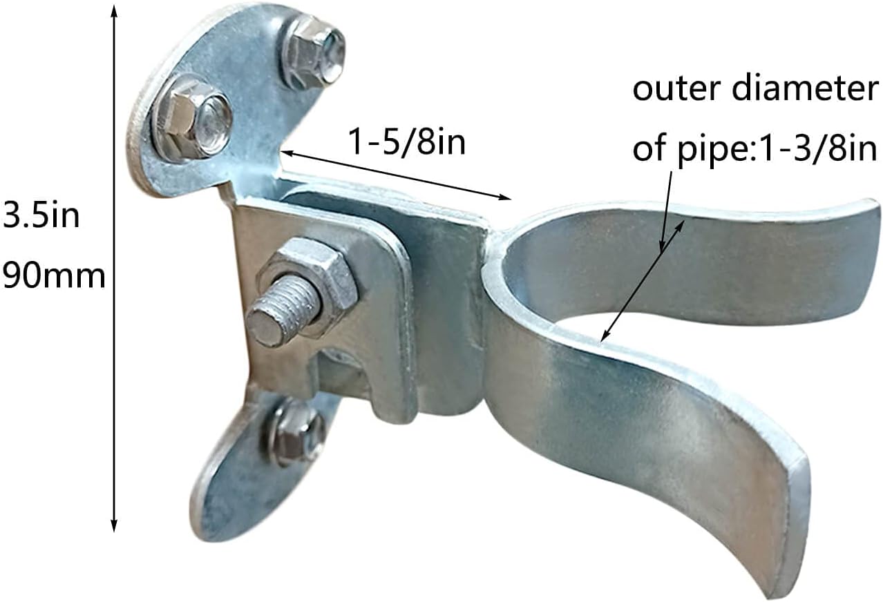 1-3/8" Flat Back Wall Mount Fork Gate Latch - Securely Mounts to Wooden Gate Post or Wall, Includes Screws/Lag Bolt