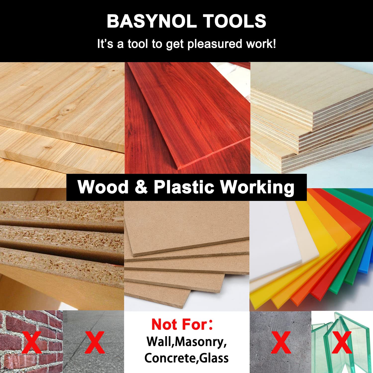 1-3/8 Inch BASYNOL Forstner Drill Bit for Wood - Round Shank Woodworking Tool