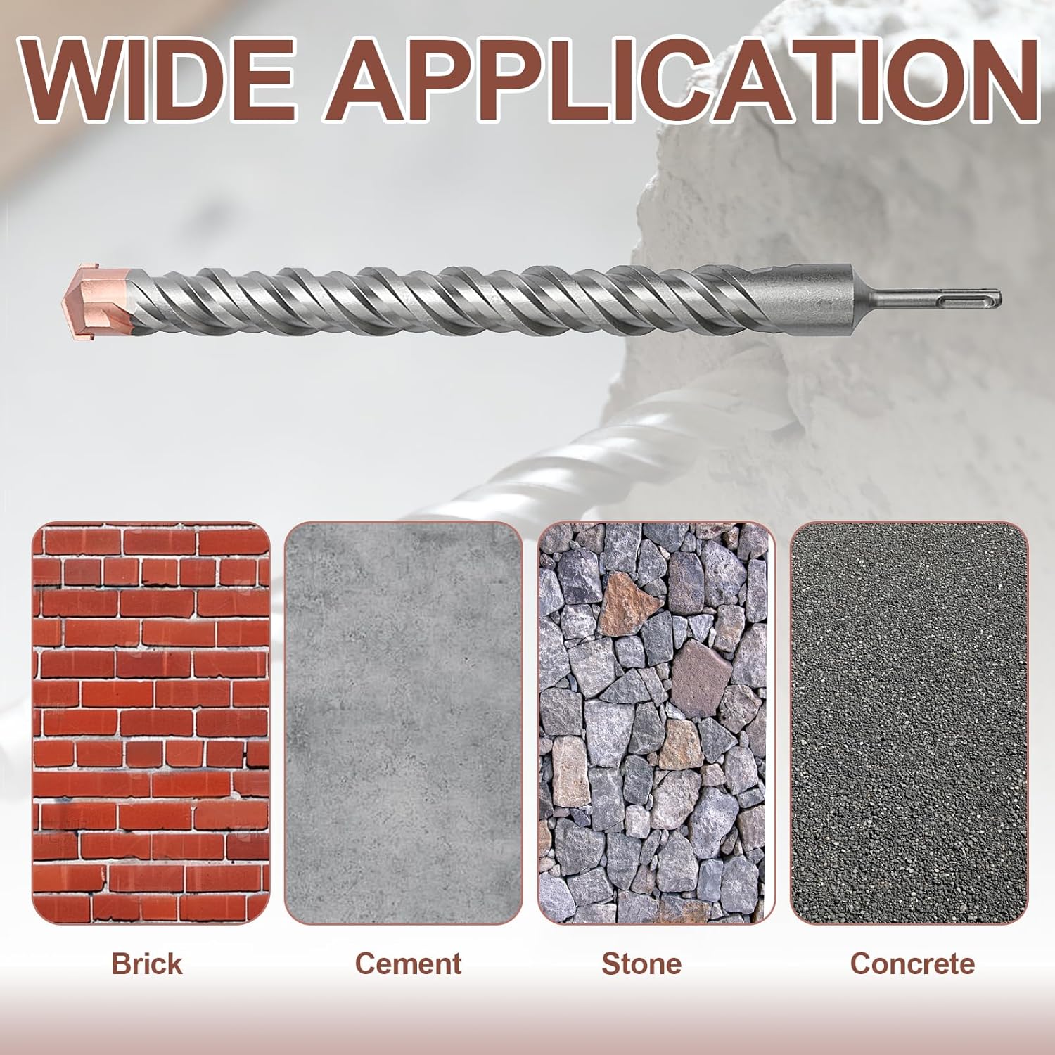 1-3/8 x 18 inch SDS Plus Masonry Drill Bit for Concrete, Brick, Block - Rotary Hammer Drill Bit, 35 x 460mm