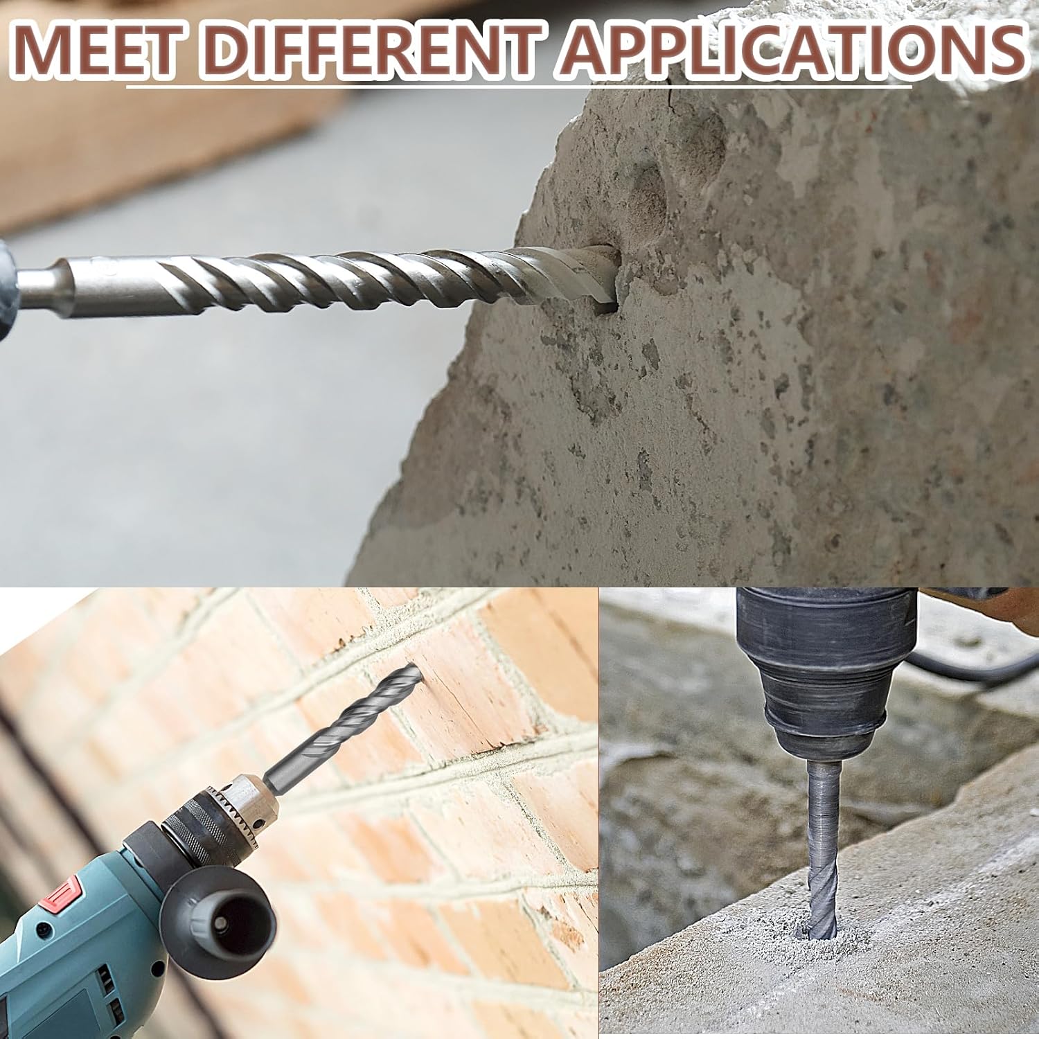 1-3/8 x 18 inch SDS Plus Masonry Drill Bit for Concrete, Brick, Block - Rotary Hammer Drill Bit, 35 x 460mm