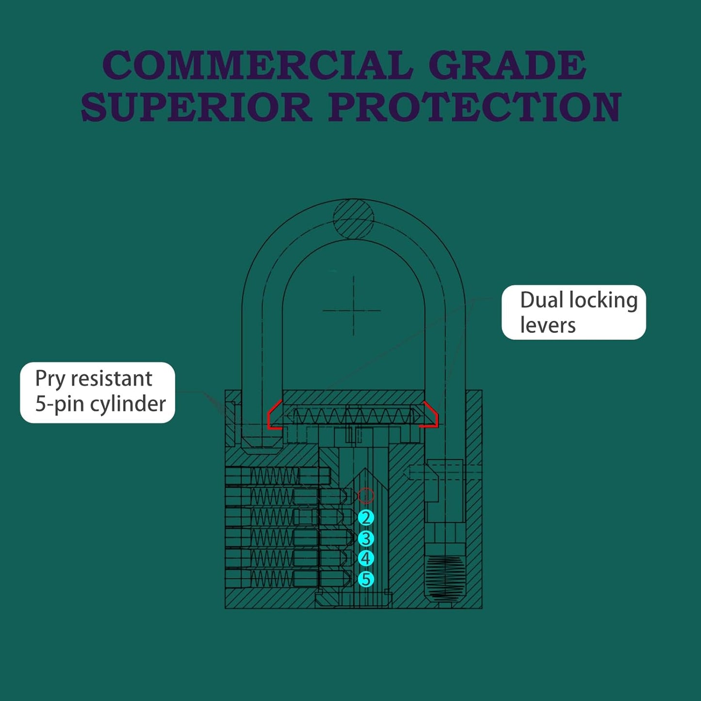 1-9/16 in. (40 mm) Wide Solid Brass Padlock with Key - Ideal for Sheds, Lockers, Fences, Toolboxes, and More
