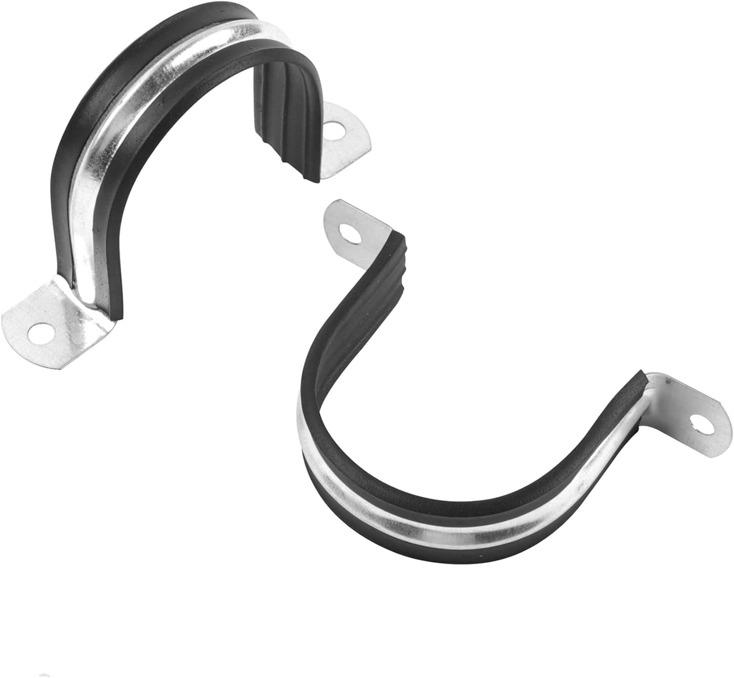 1-9/16 Inch Pipe Strap with Rubber Cushioned Clamp Hanger - 10 Pack (40 mm)