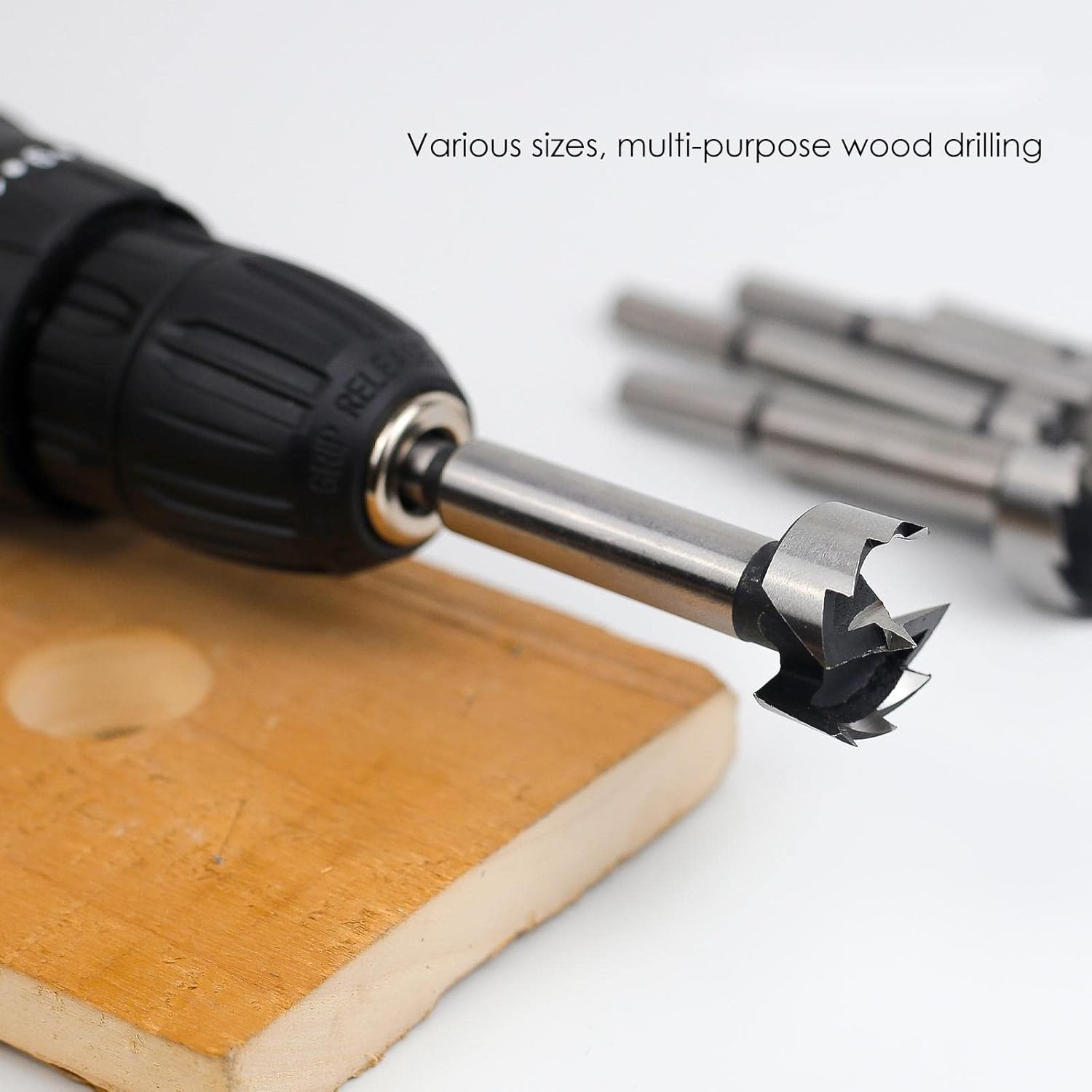 1" BAIDETS Forstner Drill Bit with Round Shank for Woodworking