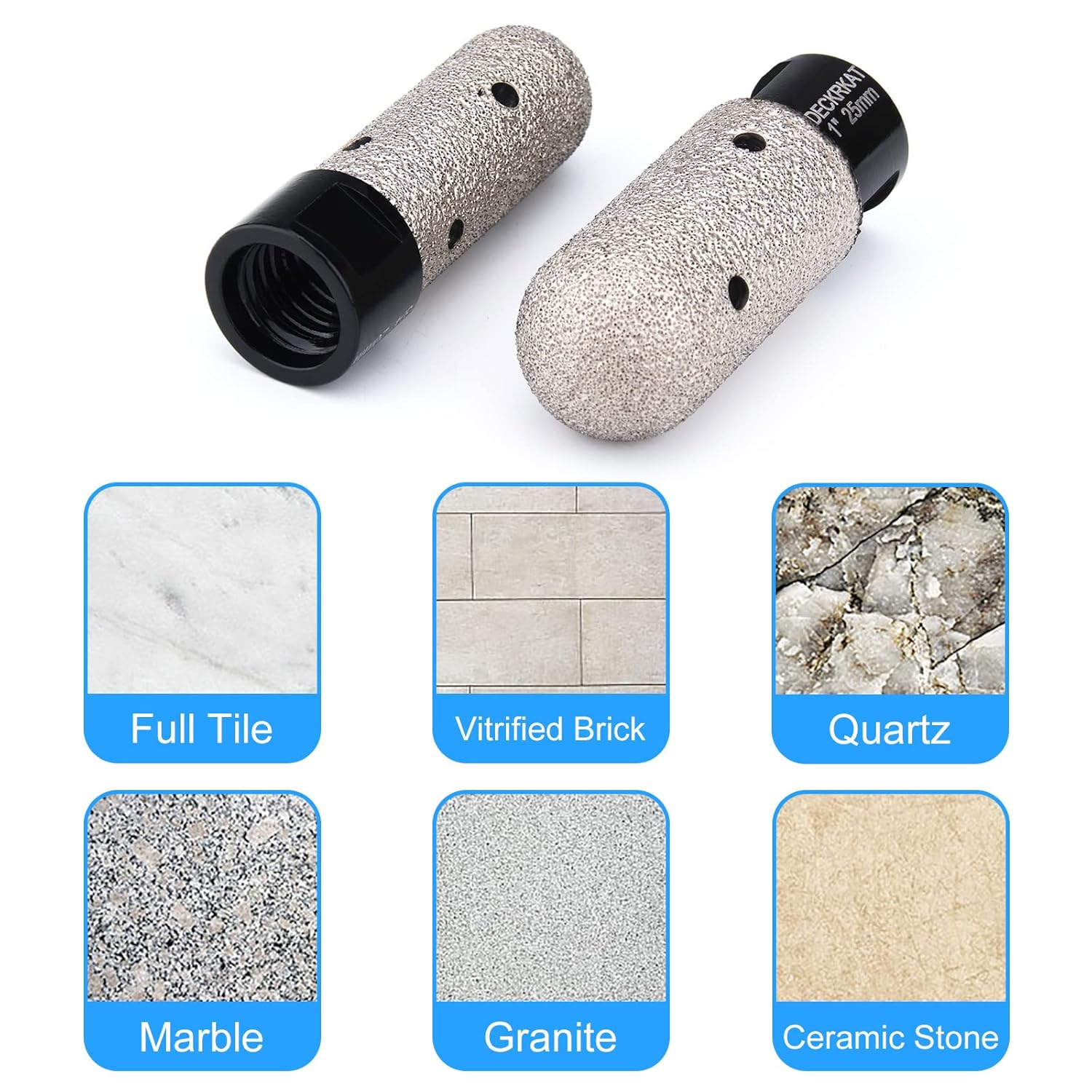 1" Diamond Finger Milling Bits Ball End for Enlarging Holes in Tile, Marble, Granite - Dry Core Drill Bit 25mm Dia with 5/8-11 Thread
