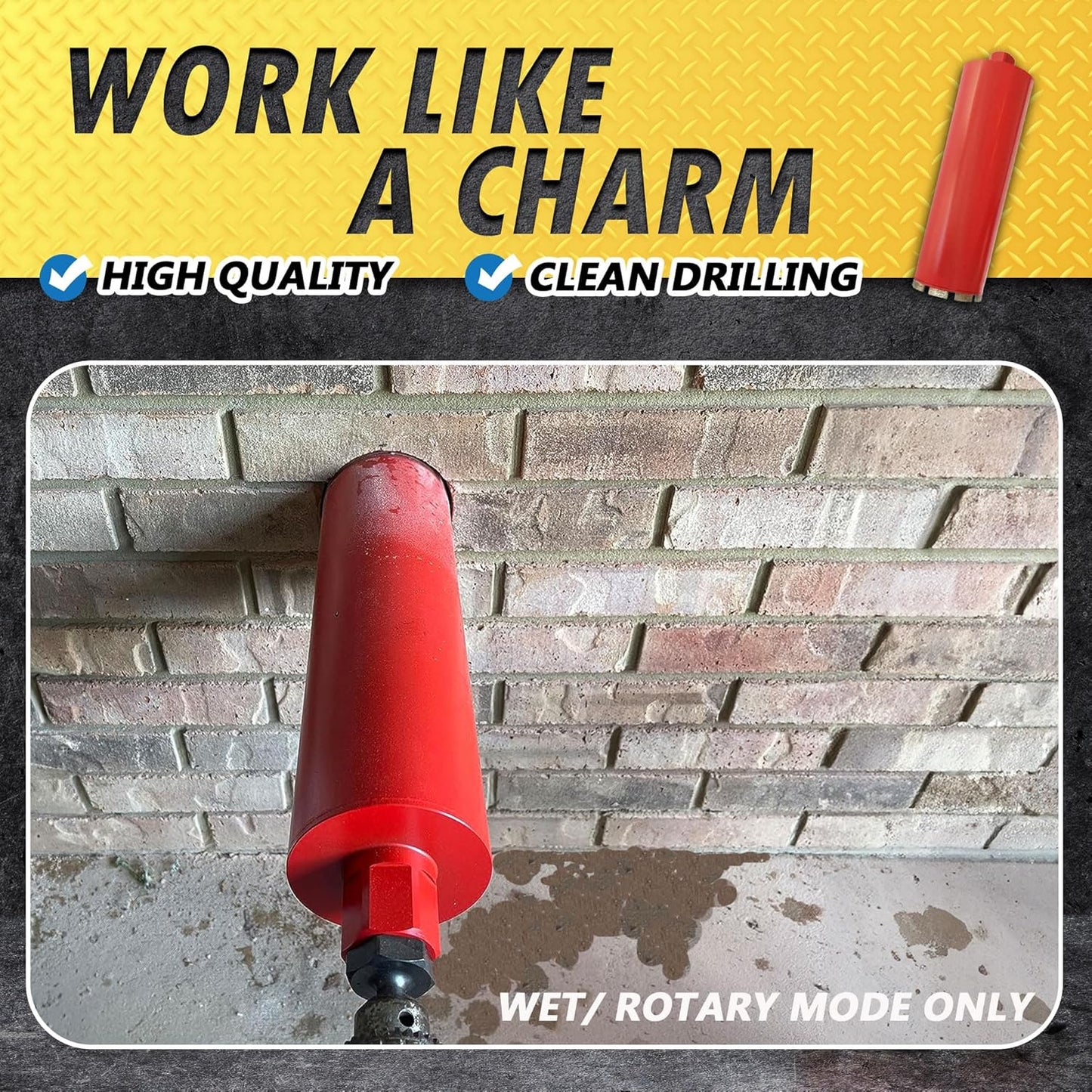 1" Diamond Wet Core Drill Bit for Concrete & Hard Masonry - 14" Depth, 5/8"-11 Arbor - Wet Use Only