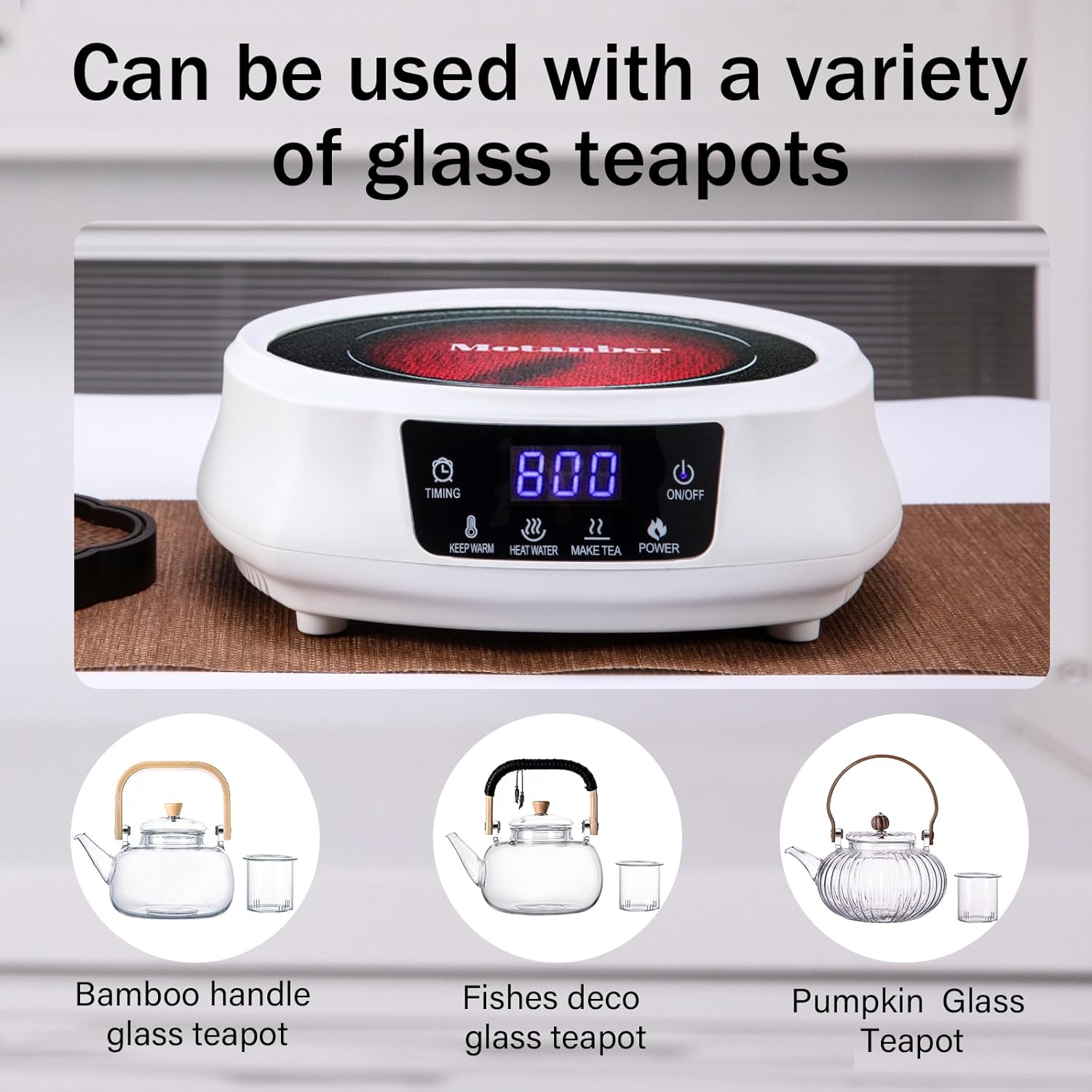 1 Electric Stove with 1 Pumpkin Glass Teapot - Perfect for Home Cooking and Brewing