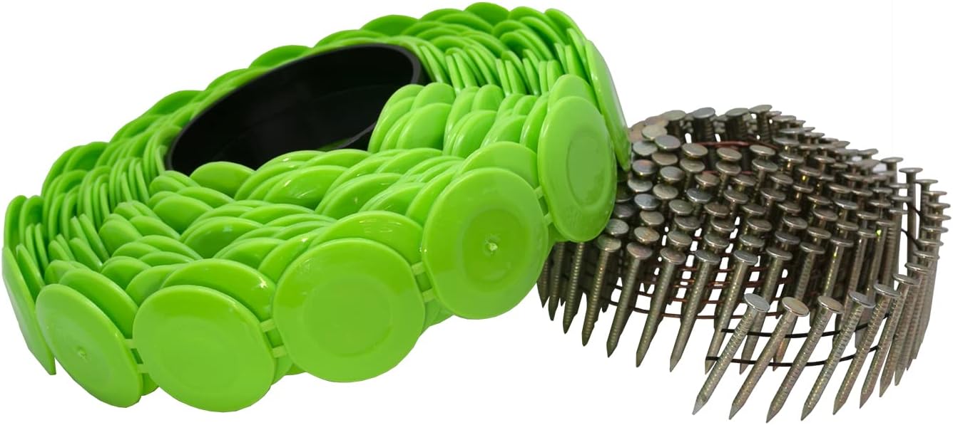 1" Electro Galvanized NailPac® Cap Nails with Plastic Collated Caps (0136260) - Compatible with CN100B & CN100 Cap Nailers