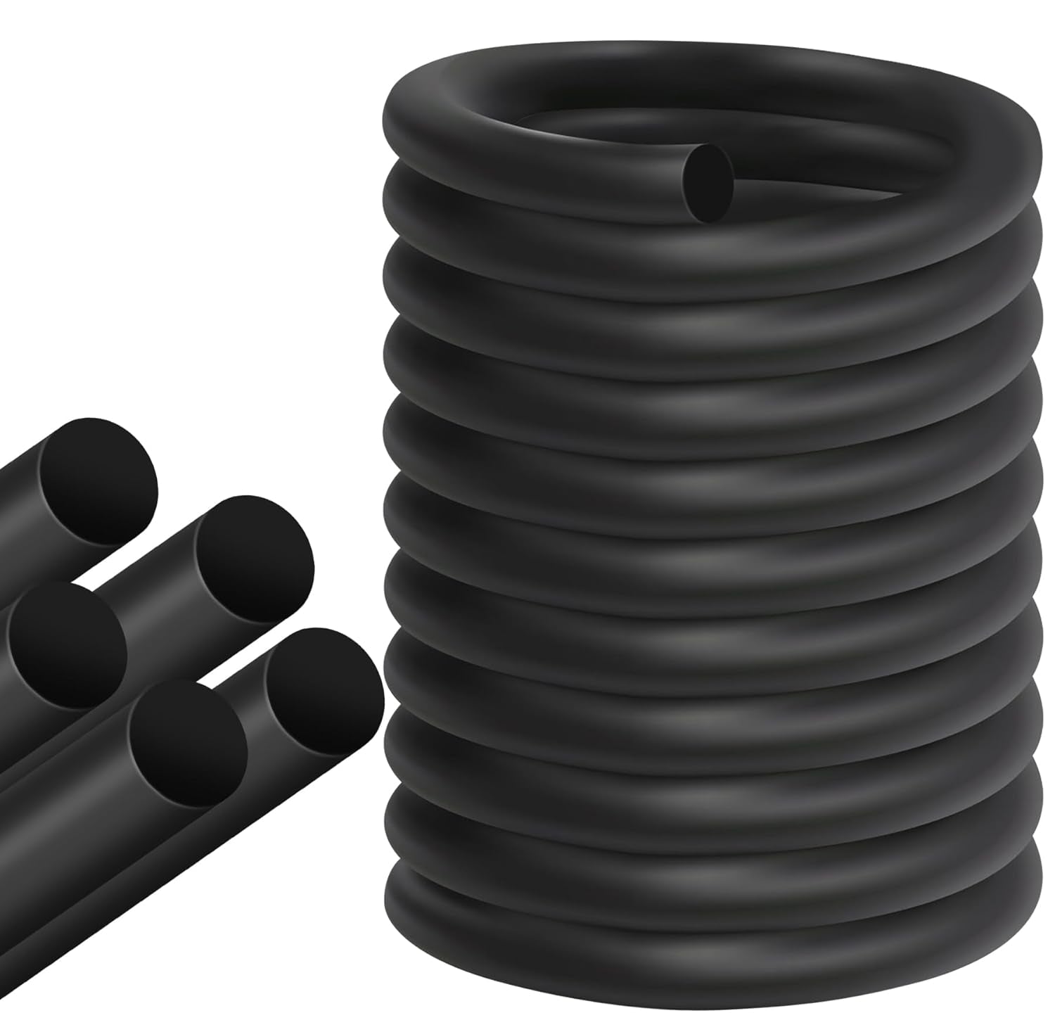 1" EPDM Rubber Backer Rod - 20' Caulk Saver for Concrete Joints & Gaps - Door/Window Weather Stripping Seal - Black