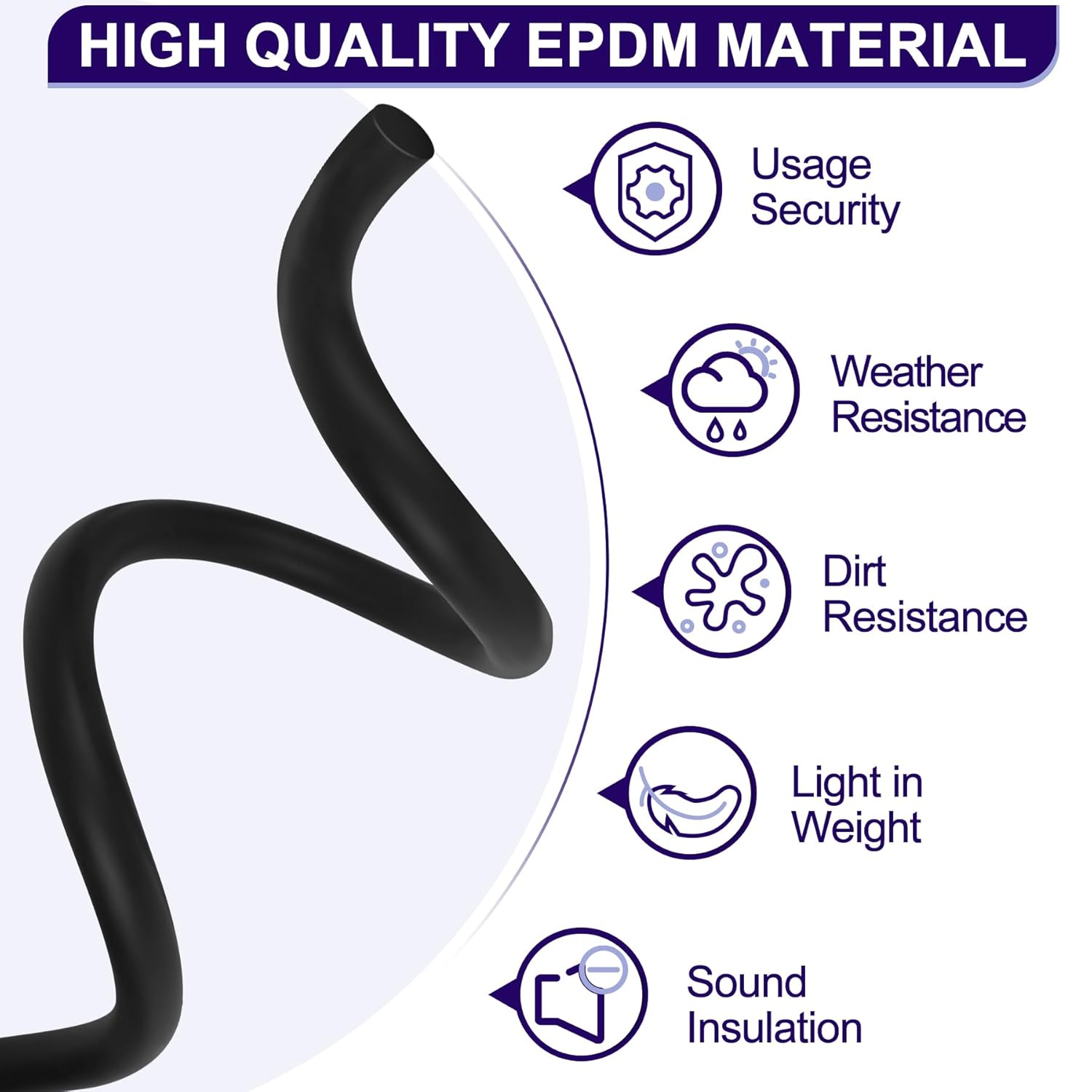 1" EPDM Rubber Backer Rod - 20' Caulk Saver for Concrete Joints & Gaps - Door/Window Weather Stripping Seal - Black