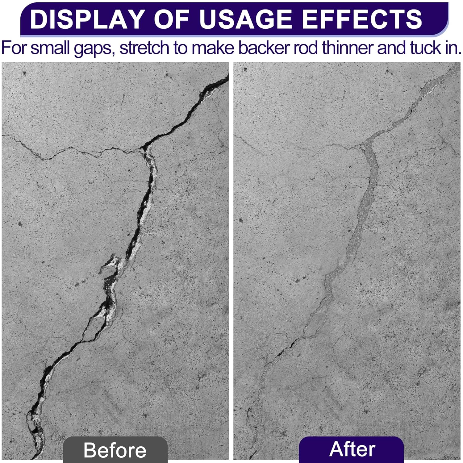 1" EPDM Rubber Backer Rod - 20' Caulk Saver for Concrete Joints & Gaps - Door/Window Weather Stripping Seal - Black
