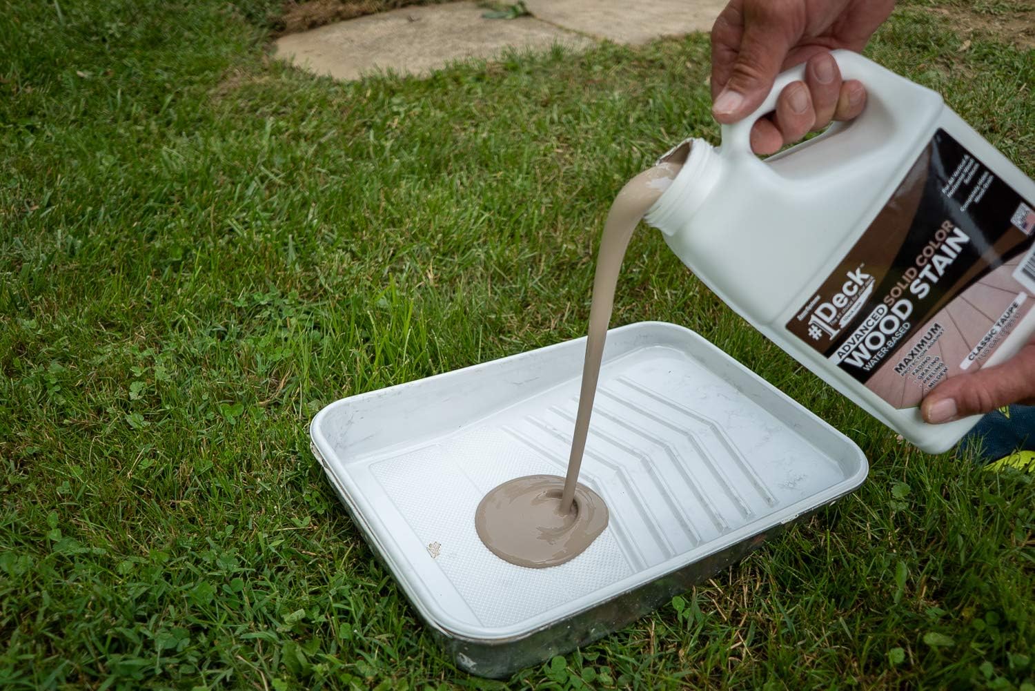 1 Gallon Classic Taupe Wood Stain & Sealer for Decks, Fences, & Siding - Water-Based Sealant for Outdoor Wood - Made in USA by SaverSystems