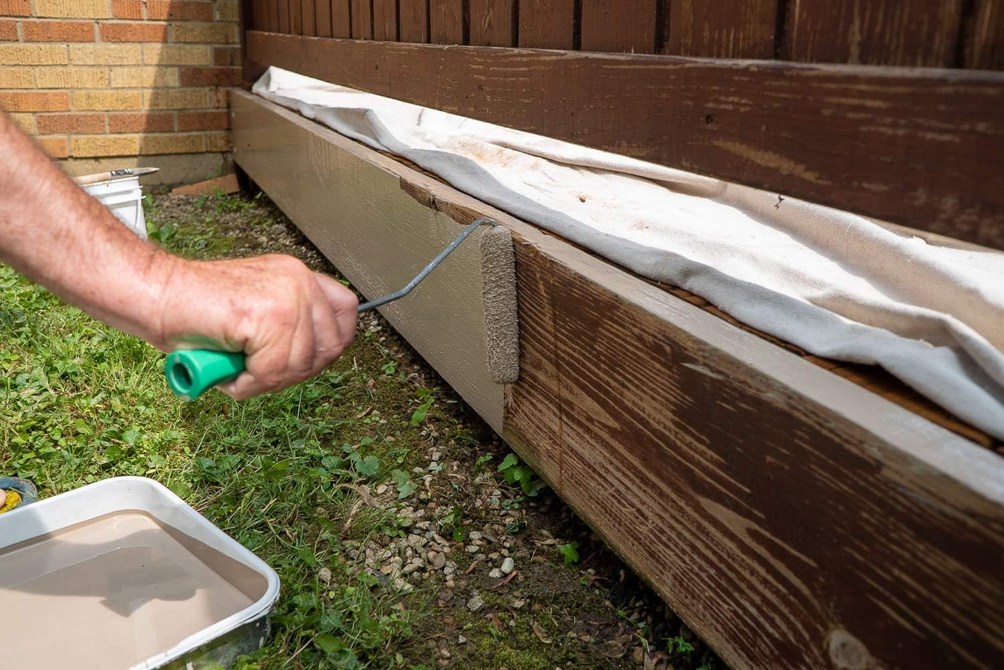 1 Gallon Classic Taupe Wood Stain & Sealer for Decks, Fences, & Siding - Water-Based Sealant for Outdoor Wood - Made in USA by SaverSystems