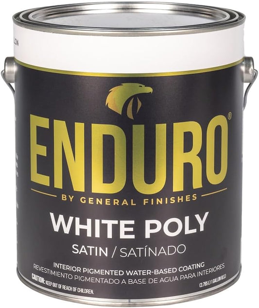1 Gallon General Finishes Satin White Polyurethane Water Based Finish