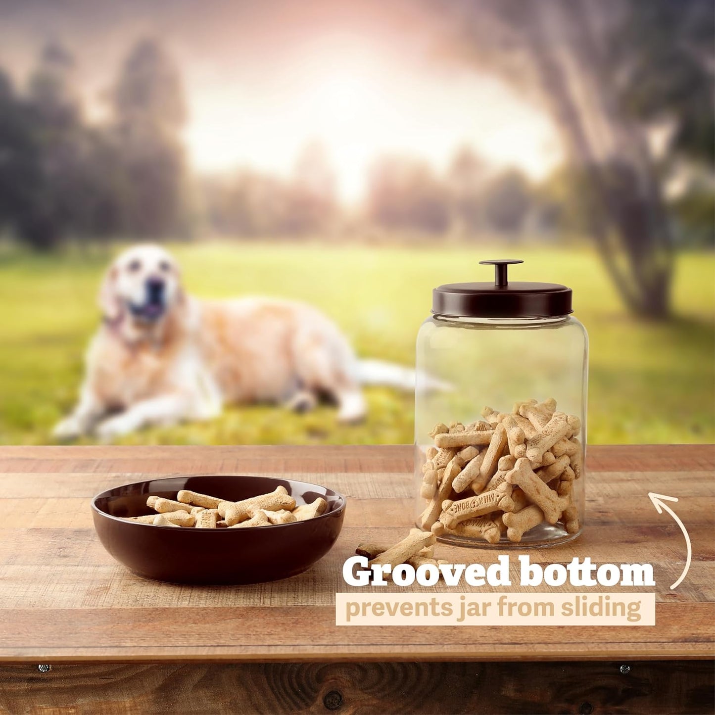 1 Gallon Glass Cookie Jar with Matte Black Metal Lid - Airtight Storage Container for Food, Treats, Candy, Dried Goods - Ideal for Kitchen or Laundry Room - 1 Pack