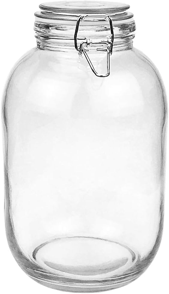 1 Gallon Glass Jar with Airtight Lid for Pickling, Kombucha, Limoncello, Sun Tea - Includes Extra Gasket