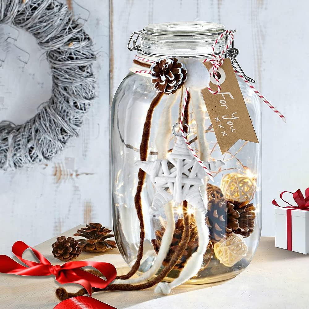 1 Gallon Glass Jar with Airtight Lid for Pickling, Kombucha, Limoncello, Sun Tea - Includes Extra Gasket