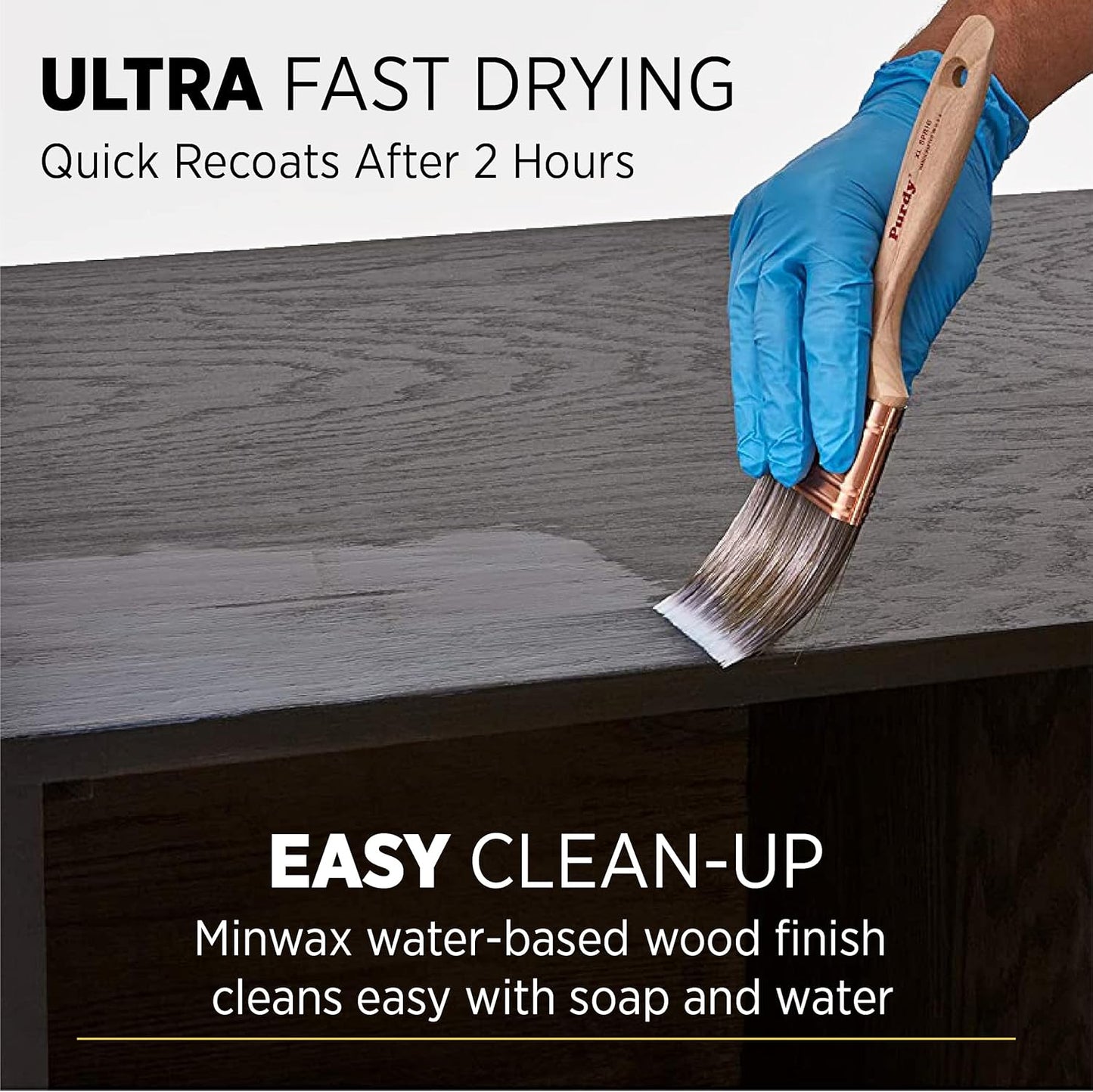 1 Gallon Minwax 13333 Clear Satin Polycrylic Water-Based Protective Finish