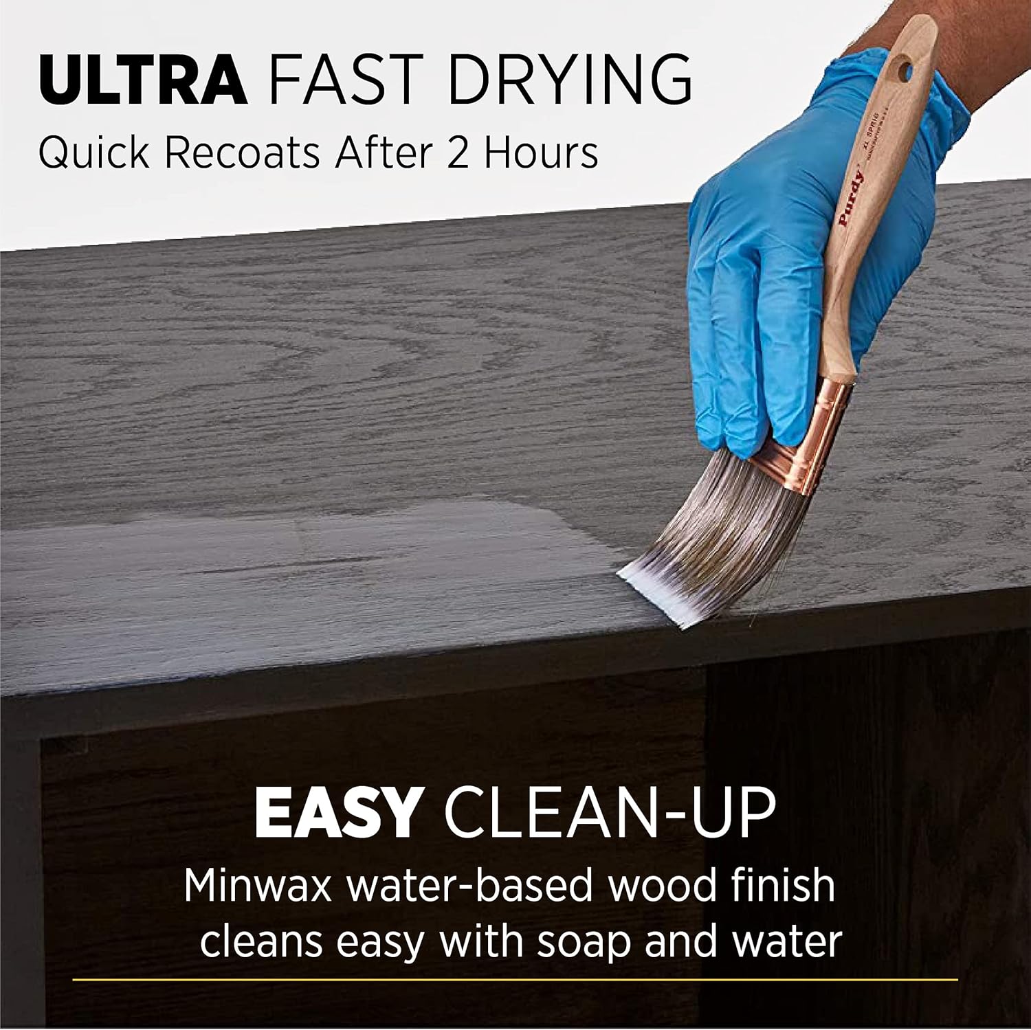 1 Gallon Minwax 13333 Clear Satin Polycrylic Water-Based Protective Finish