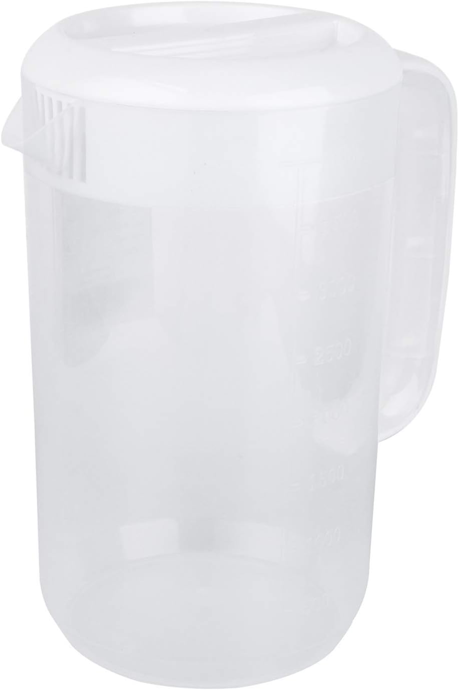 1 Gallon Plastic Water Pitcher with Lid - Large Shatterproof Carafe Jug for Hot/Cold Drinks - Ideal for Lemonade, Juice, Ice Tea - White