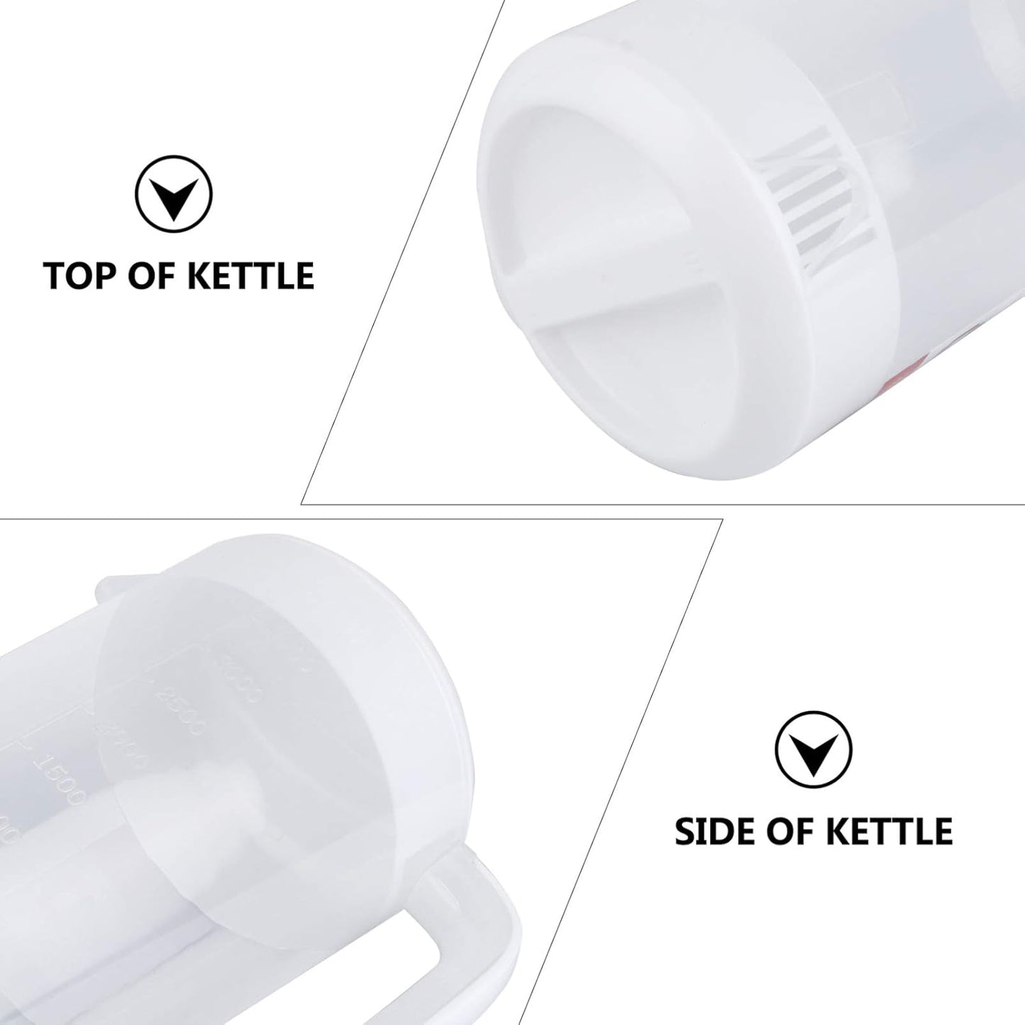 1 Gallon Plastic Water Pitcher with Lid - Large Shatterproof Carafe Jug for Hot/Cold Drinks - Ideal for Lemonade, Juice, Ice Tea - White