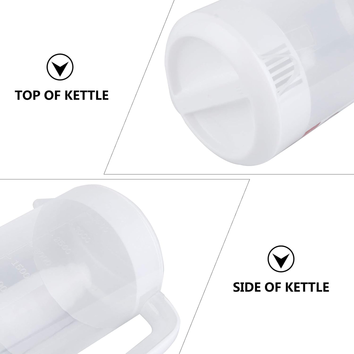 1 Gallon Plastic Water Pitcher with Lid - Large Shatterproof Carafe Jug for Hot/Cold Drinks - Ideal for Lemonade, Juice, Ice Tea - White