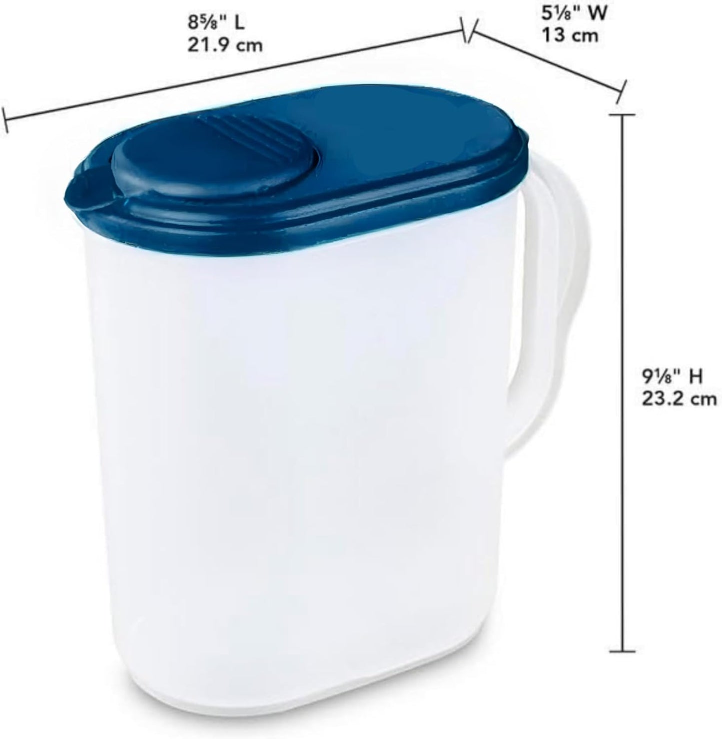 1 Gallon Slim Heavy Duty Plastic Measuring Pitcher with Leak Proof Lid - BPA-free, Ideal for Mixing, Storing, and Serving Beverages
