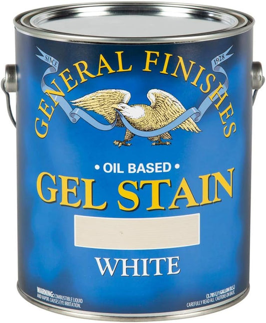 1 Gallon White General Finishes Oil-Based Gel Stain for Wood Finishing