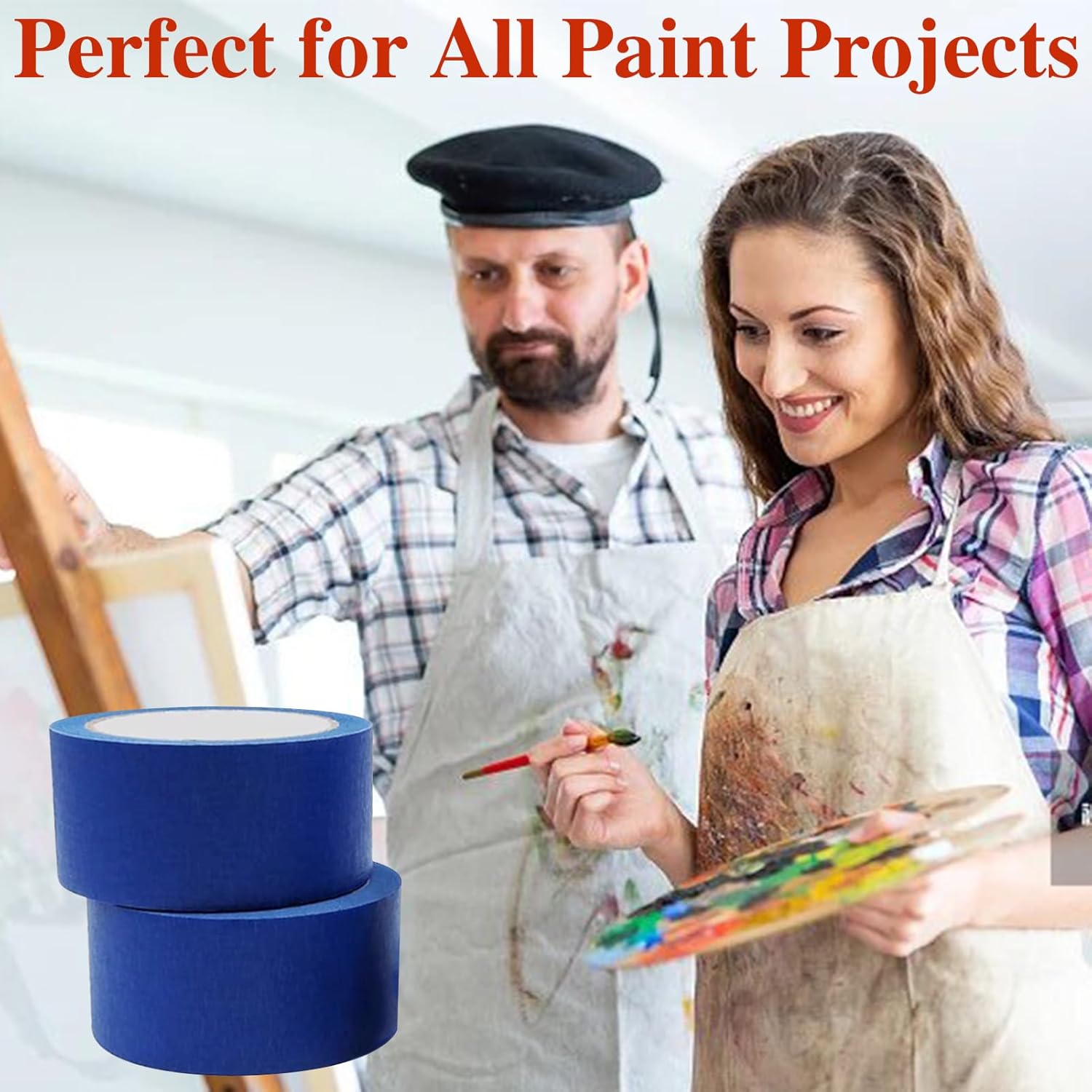 1 Inch Blue Painters Tape - 10 Rolls, 390 Feet Total - School Supplies, Arts and Crafts