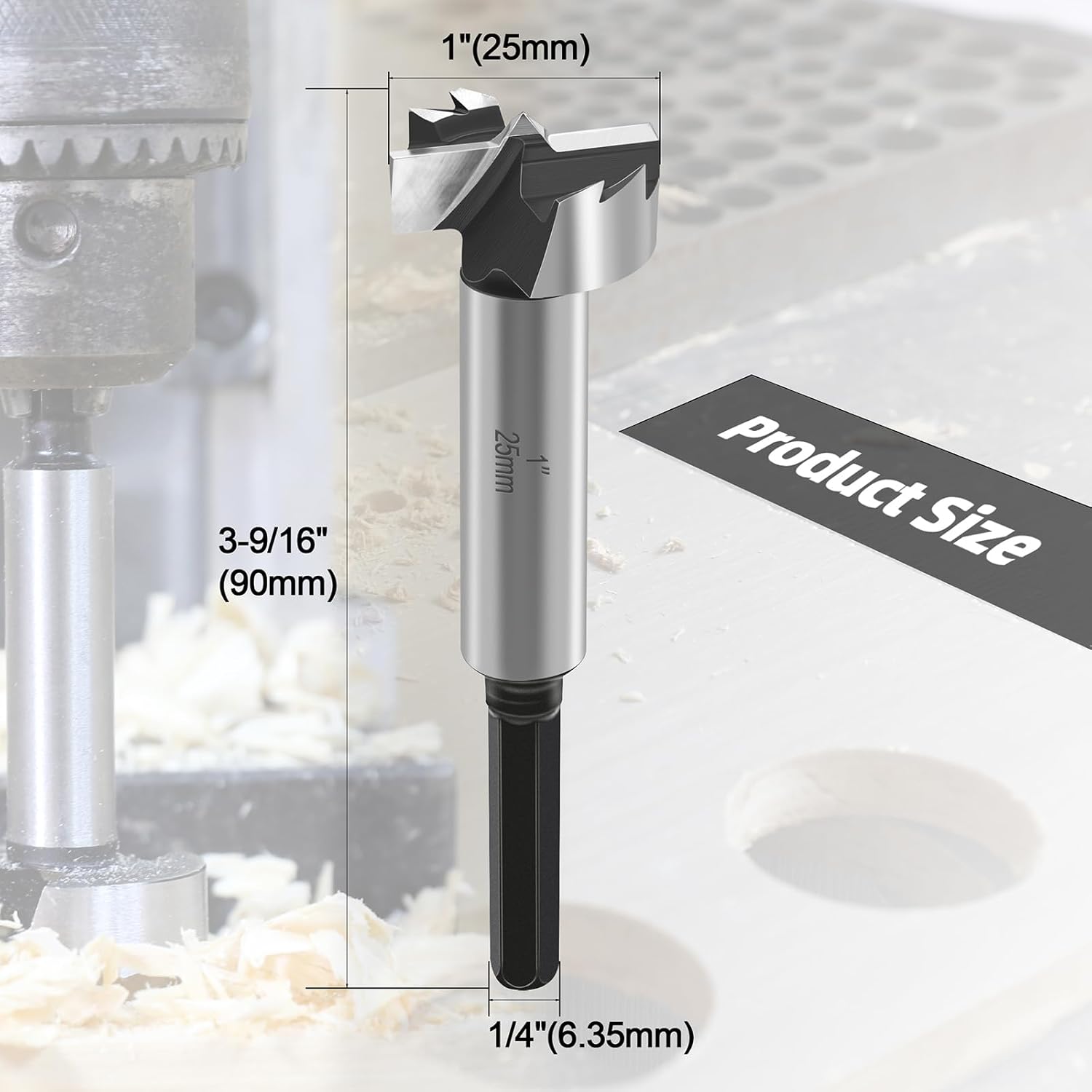 1 Inch Forstner Drill Bit for Woodworking - Perfect Tool for Wood, Plywood, and Plastic - Woodworking Hinge Cutter