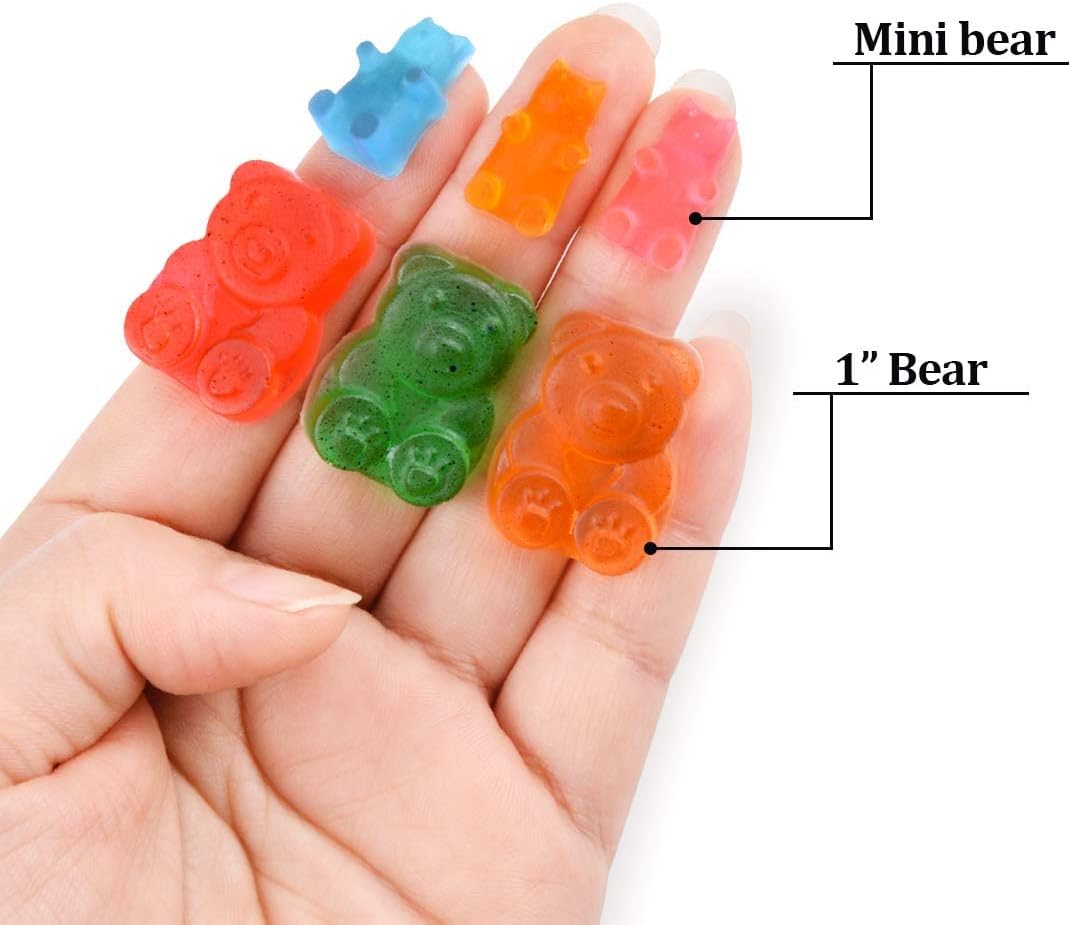 1 Inch Gummy Bear & Chocolate Molds - 4 Pack Silicone Candy Molds for Baking - LFGB Approved Food Grade Silicone