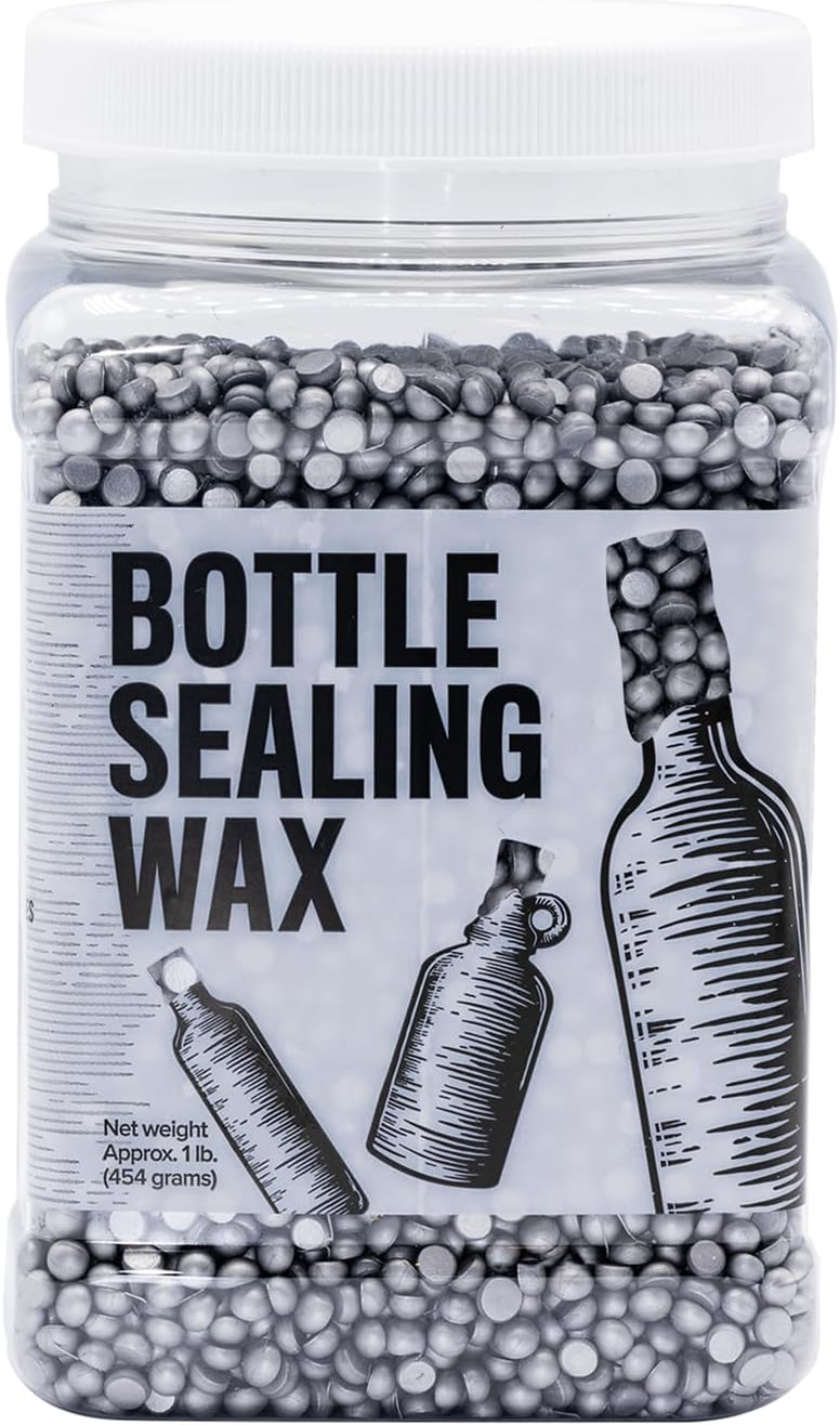 1 lb Bottle Sealing Wax Beads for Wine, Beer, Liquor Bottles - Seals 25-30 Bottles - Aluminum Pastille Wax Seal