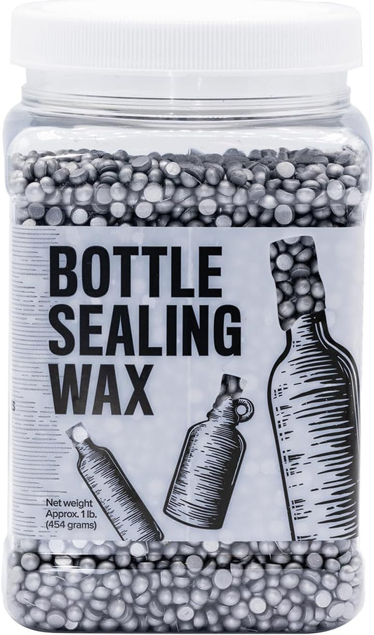1 lb Bottle Sealing Wax Beads for Wine, Beer, Liquor Bottles - Seals 25-30 Bottles - Aluminum Pastille Wax Seal