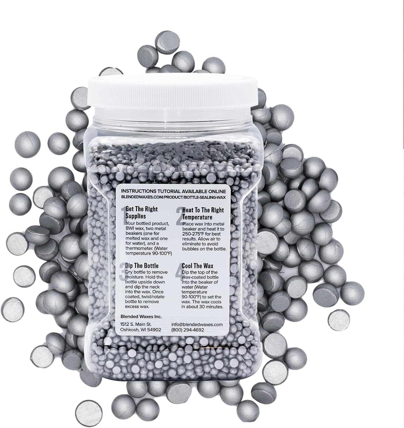 1 lb Bottle Sealing Wax Beads for Wine, Beer, Liquor Bottles - Seals 25-30 Bottles - Aluminum Pastille Wax Seal