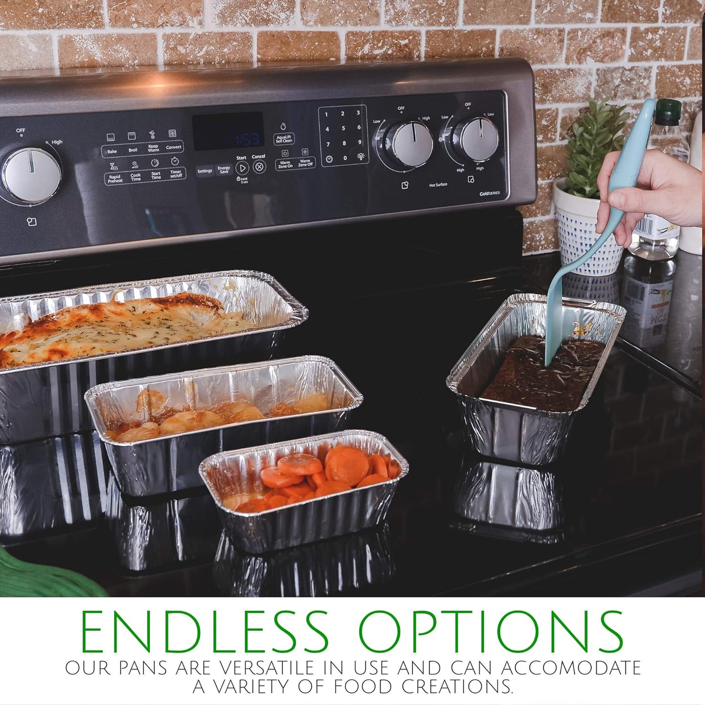 1 Lb Disposable Loaf Pans Aluminum Tin Foil Bakeware - 100 Pack, Ideal for Baking Cakes, Bread, Meatloaf, Lasagna - 1 Pound, 6'' X 3.75'' X 2