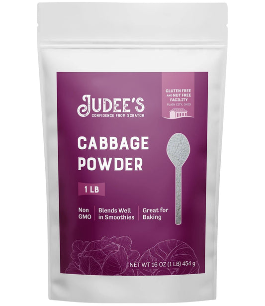 1 lb Gluten-Free Cabbage Powder by Judee's - Non-GMO, Nut-Free, Rich in Nutrients - Ideal for Baking, Seasoning, Smoothies, and Shakes