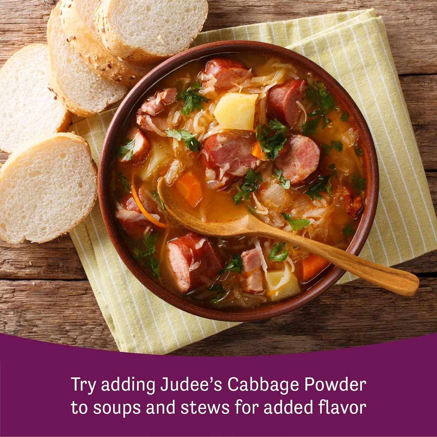 1 lb Gluten-Free Cabbage Powder by Judee's - Non-GMO, Nut-Free, Rich in Nutrients - Ideal for Baking, Seasoning, Smoothies, and Shakes