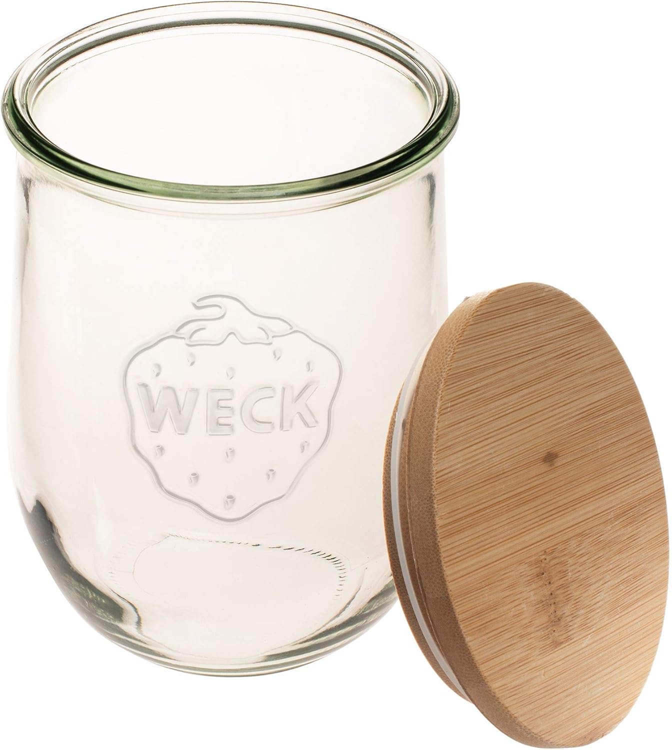 1 Liter Weck Tulip Jar for Sourdough Starter - 35.9 fl. oz Large Glass Canning & Storage Jar with Glass and Wooden Lid