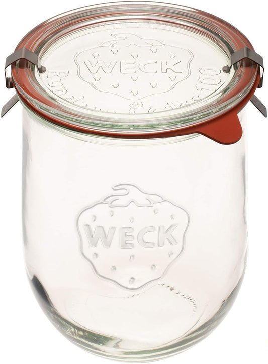1 Liter Weck Tulip Jar for Sourdough Starter with Glass Lid and Rubber Seal