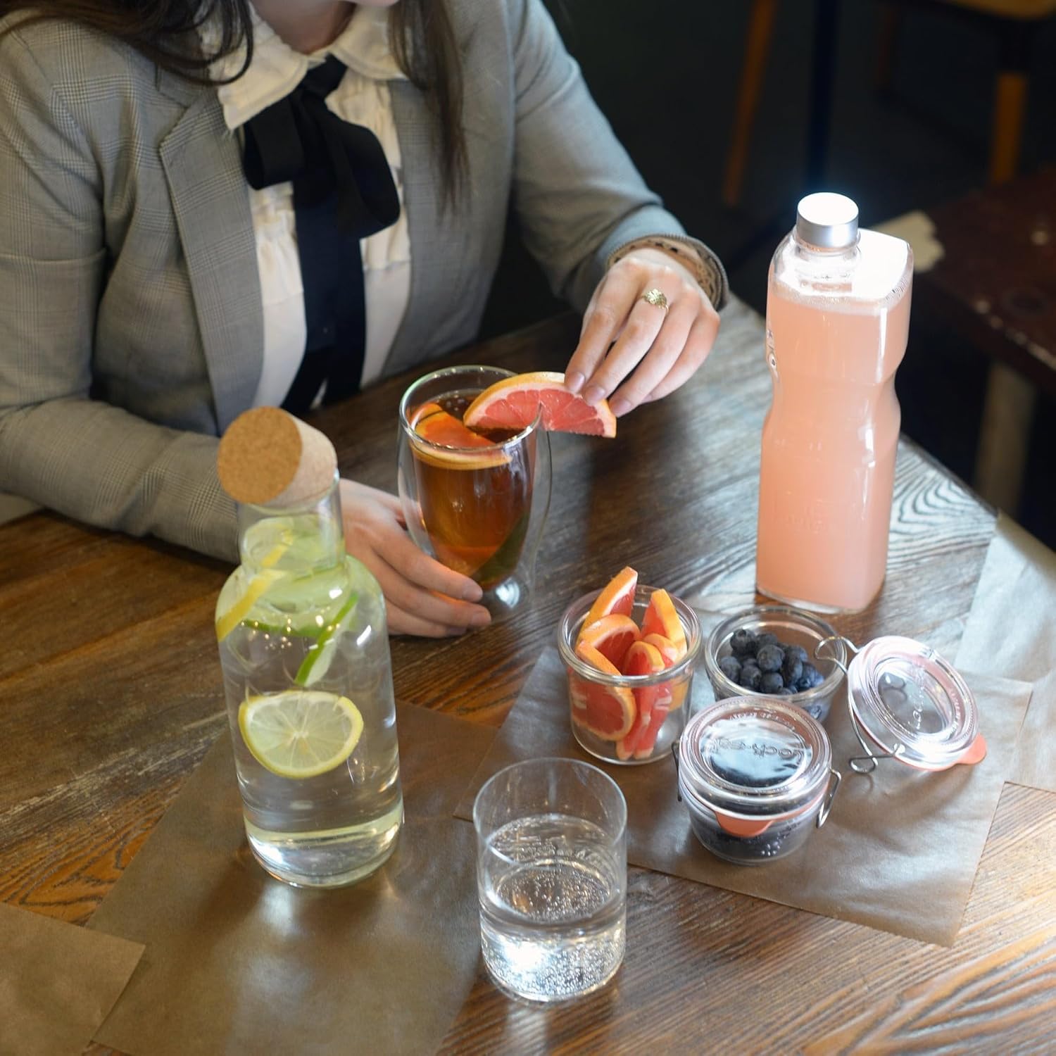 1-Litre Clear Luigi Bormioli Optima Juice Bottle with Screw Cap