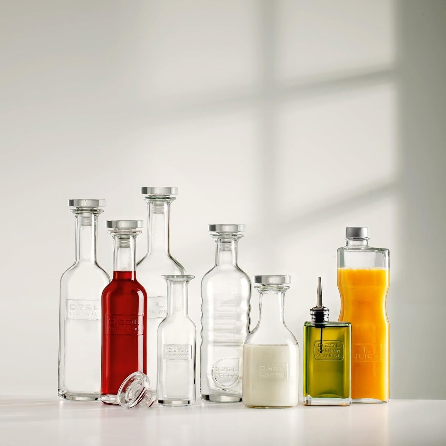 1-Litre Clear Luigi Bormioli Optima Juice Bottle with Screw Cap