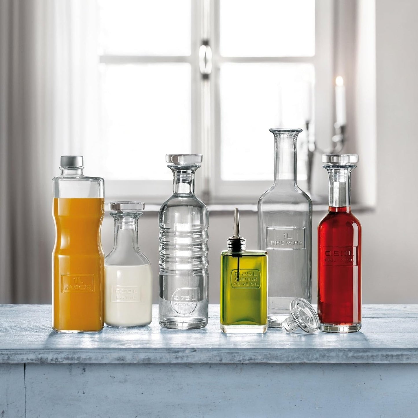 1-Litre Clear Luigi Bormioli Optima Juice Bottle with Screw Cap