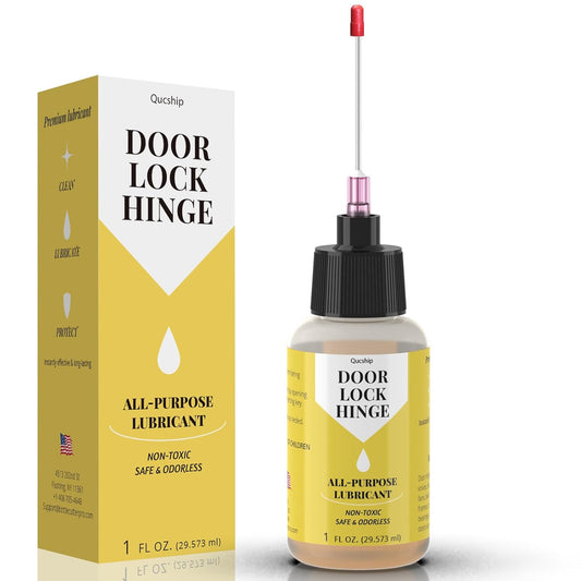 1 oz Qucship Door Hinge Lubricant Needle Oiler - Long-Lasting Lock Lubricant for Doors, Hinges, Locks, Tools, Bicycles - Upgraded Formula