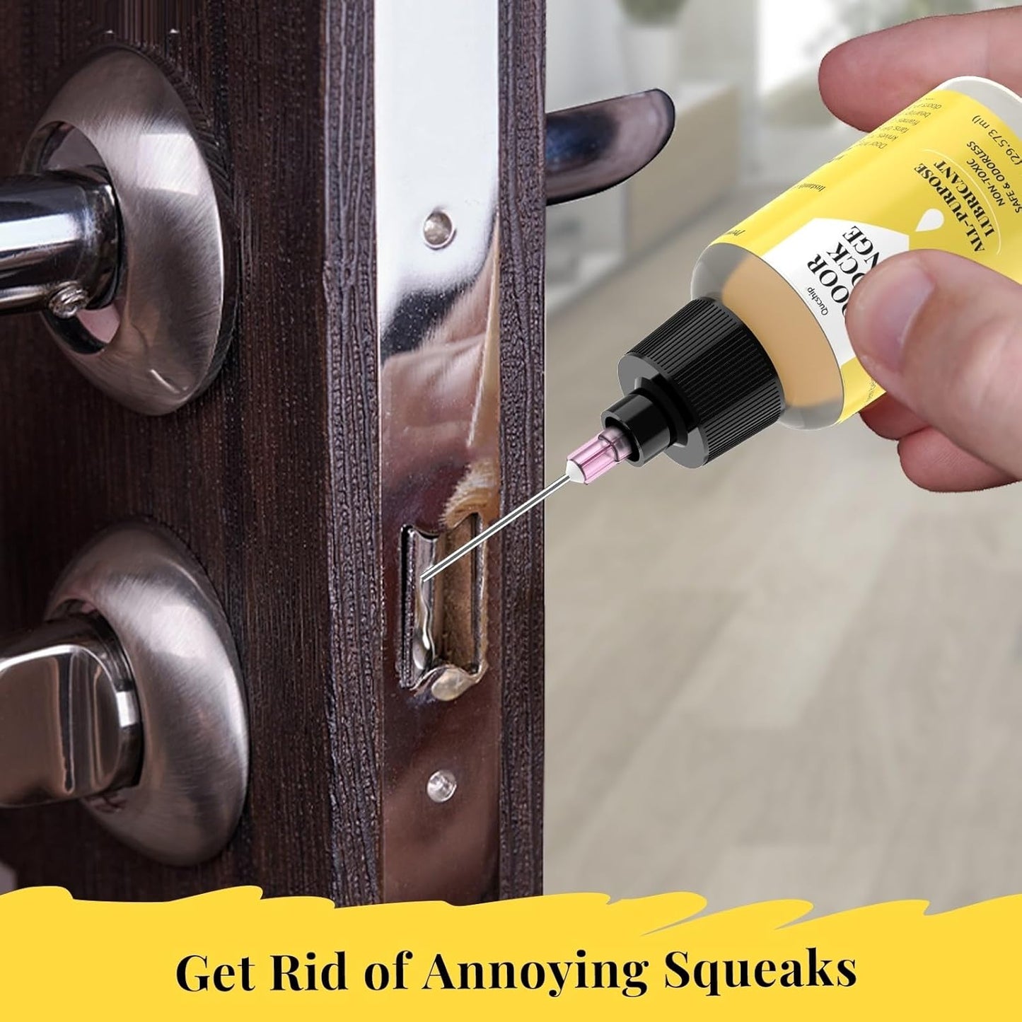 1 oz Qucship Door Hinge Lubricant Needle Oiler - Long-Lasting Lock Lubricant for Doors, Hinges, Locks, Tools, Bicycles - Upgraded Formula