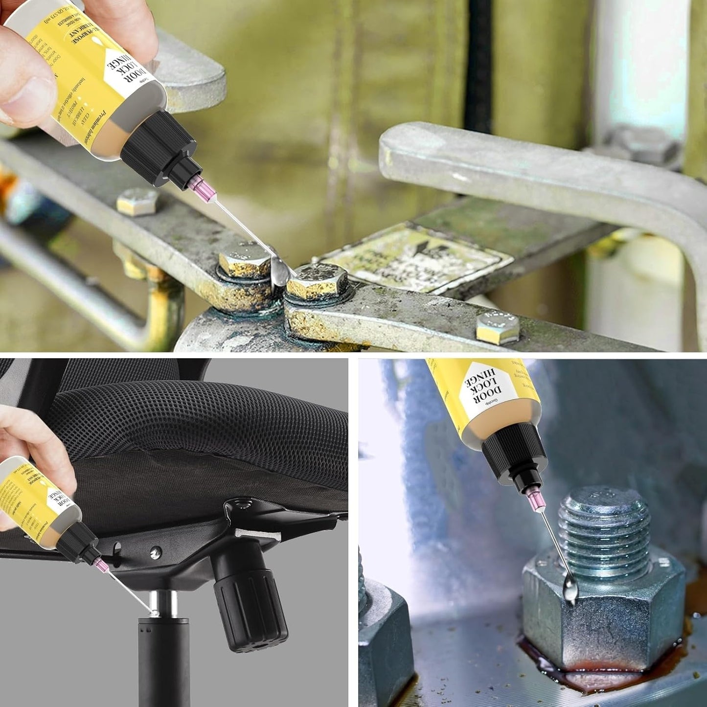 1 oz Qucship Door Hinge Lubricant Needle Oiler - Long-Lasting Lock Lubricant for Doors, Hinges, Locks, Tools, Bicycles - Upgraded Formula