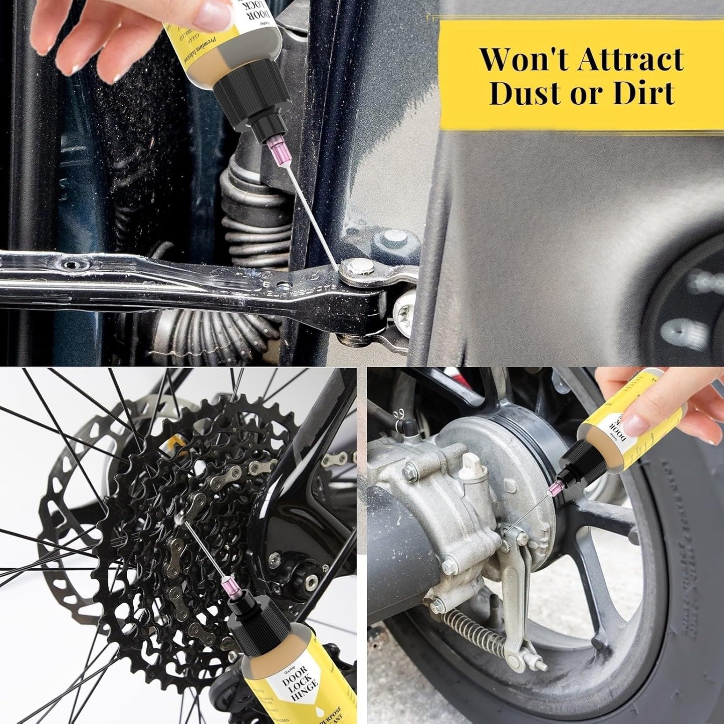 1 oz Qucship Door Hinge Lubricant Needle Oiler - Long-Lasting Lock Lubricant for Doors, Hinges, Locks, Tools, Bicycles - Upgraded Formula