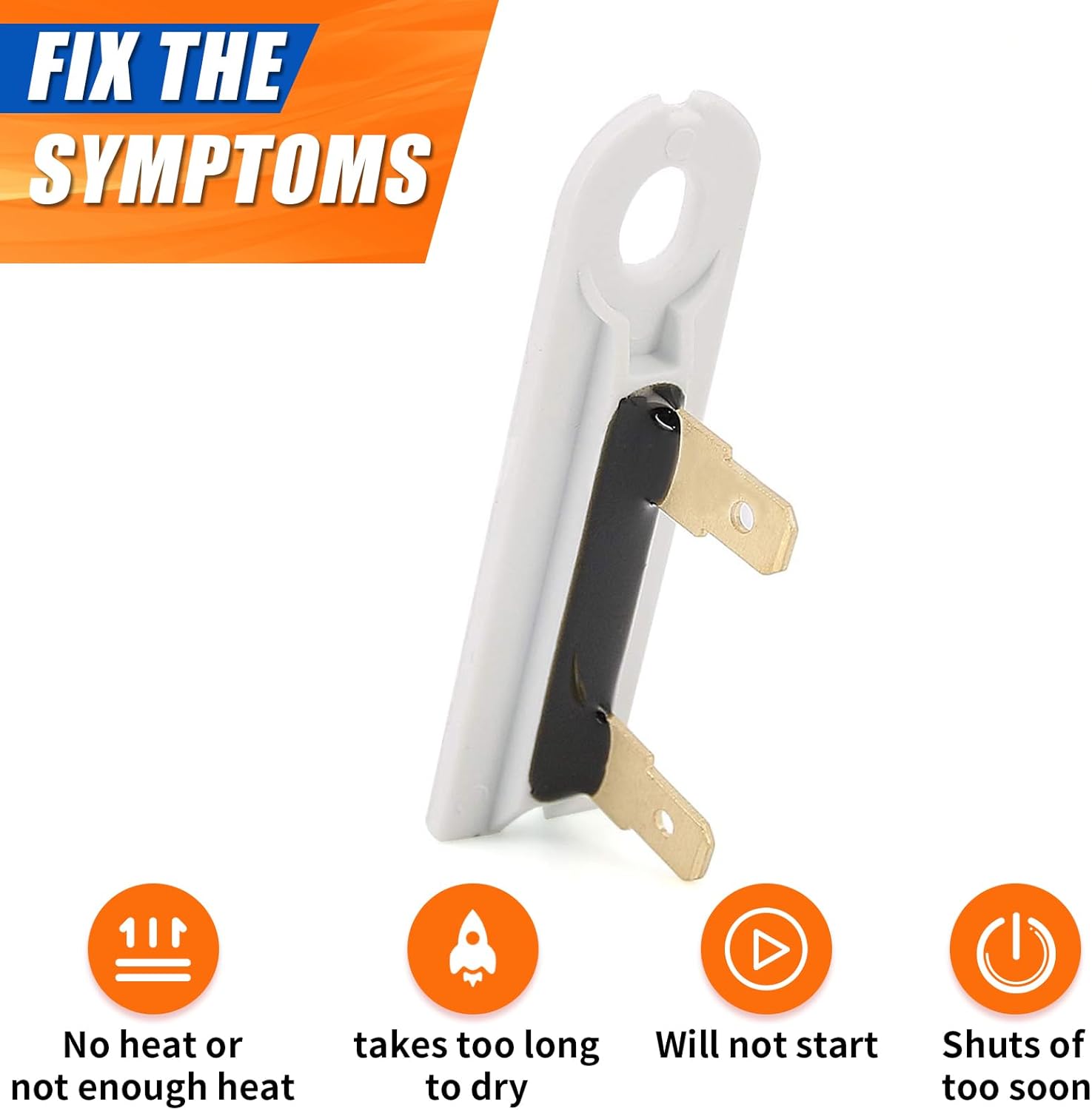 1-Pack 3392519 Dryer Thermal Fuse Replacement Part for Whirlpool, Maytag, Kenmore Dryers - Replaces 3388651, 694511, 80005 - By Discount Parts Direct