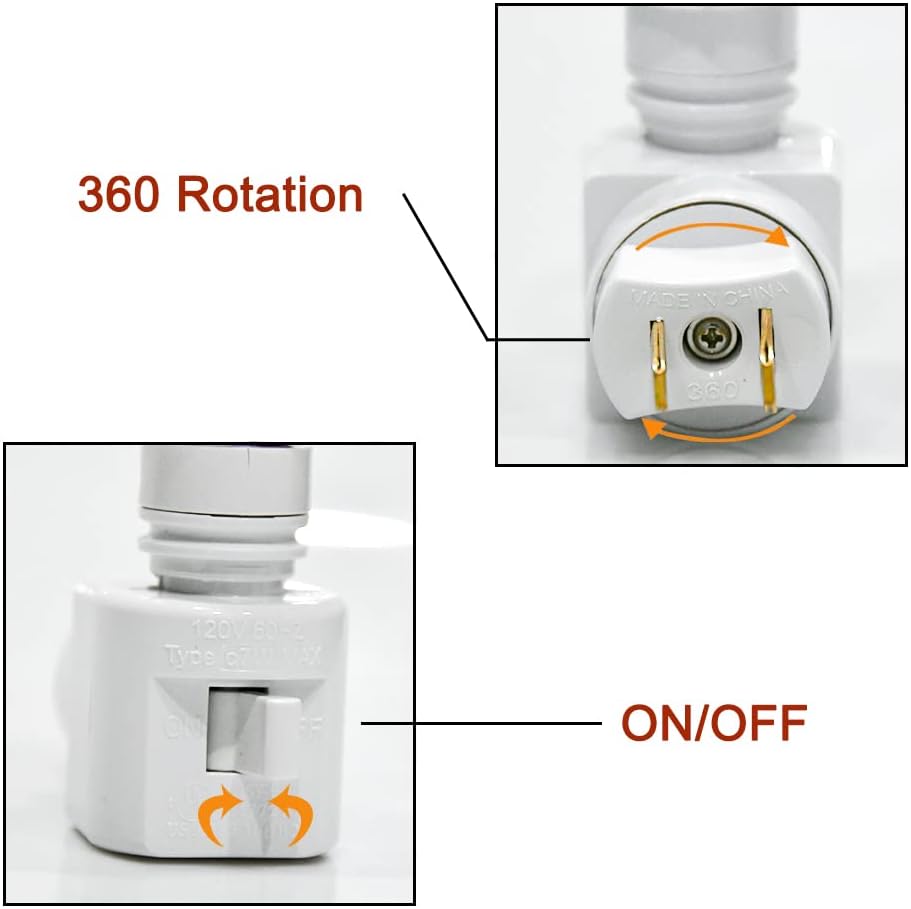 1 Pack Christmas Silver Bubble Night Lights - Vintage 5W Clear Bulb with Silver & Gold Glitter Fluid - E12 Candelabra Base - Swivel Plug - White - Includes Spare Bulb