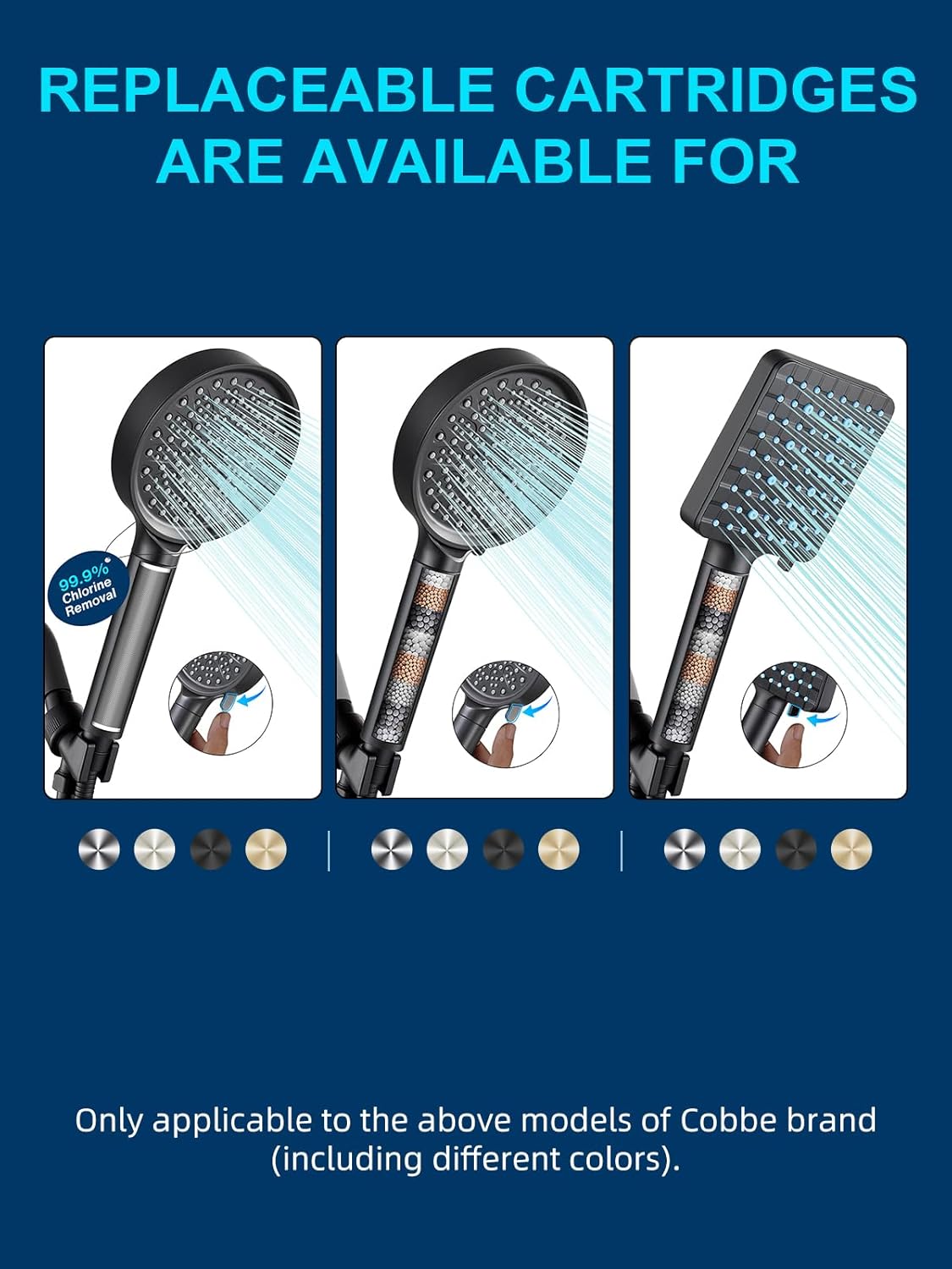 1 Pack Cobbe Handheld Shower Head Replacement Filters - Water Softener Beads for Hard Water - Eliminate Chlorine - Reduce Dry Itchy Skin