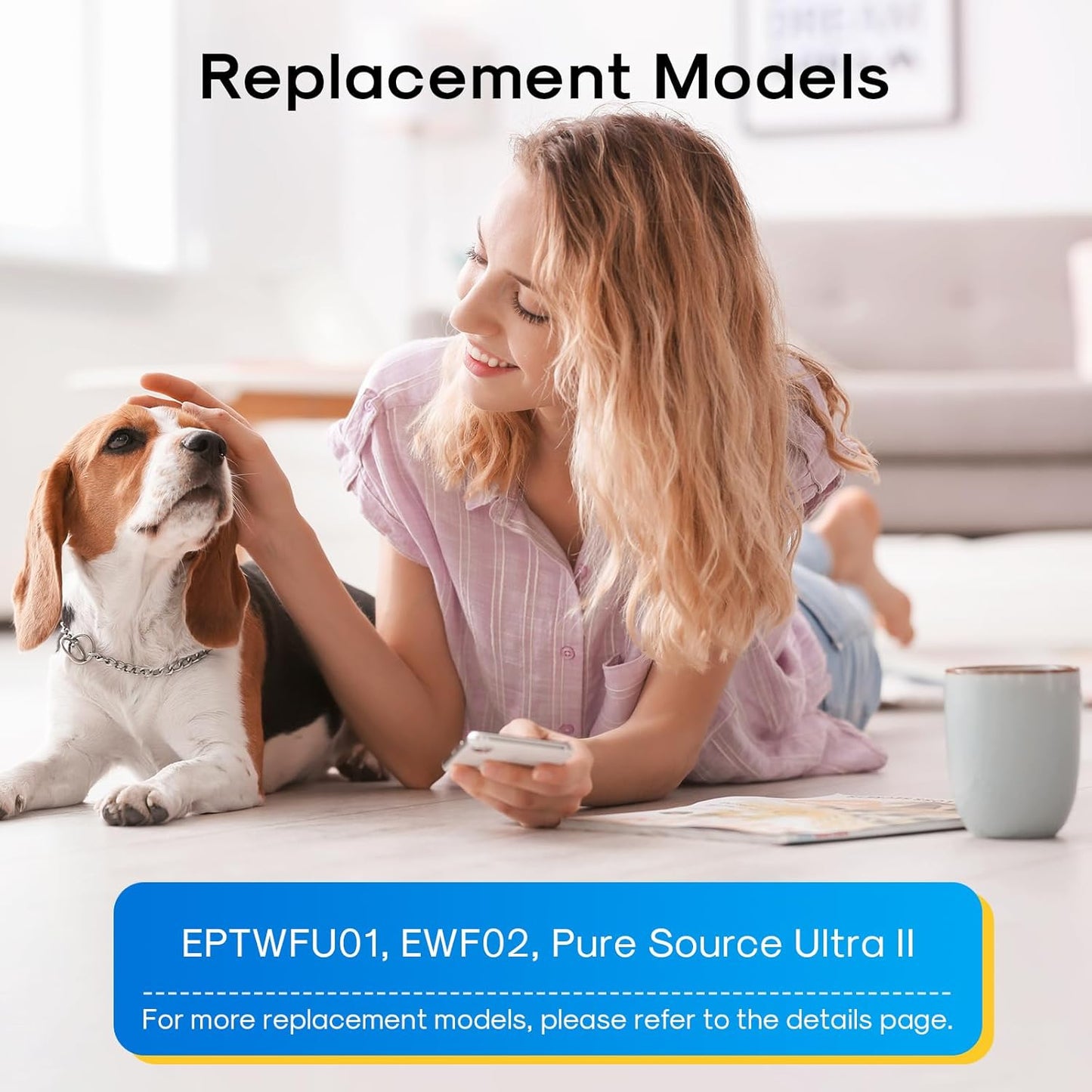 1-Pack EXCELPURE Refrigerator Water Filter Compatible with Frigidaire EPTWFU01 and Pure Source Ultra II