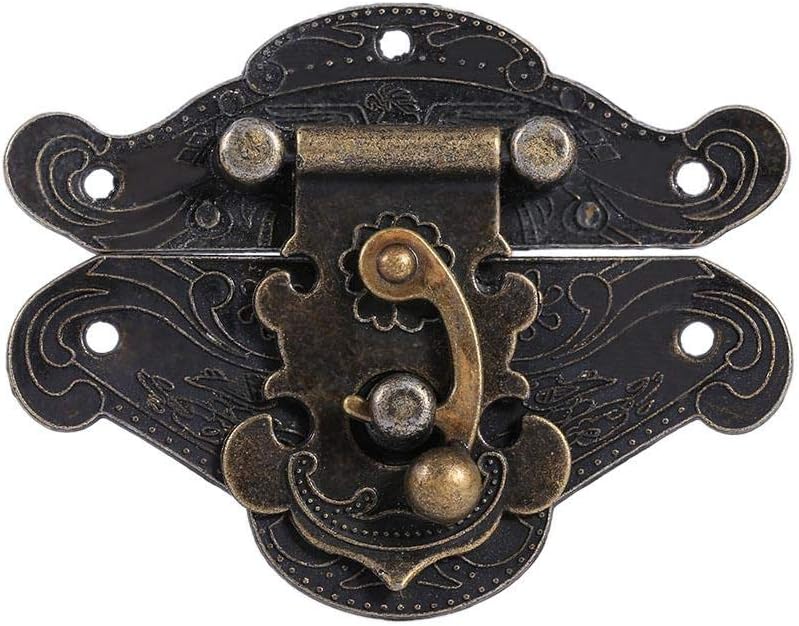 1 Pack Fdit Padlock Latch Hasp Buckle for Wooden Jewelry Box - Chest Lock Plate, Cabinet Furniture Hardware Locks - Small Size